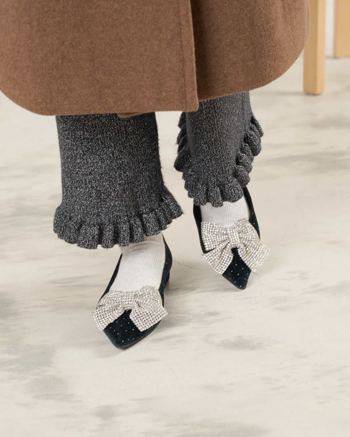 【24AW】エマ フランシス Emma Francis ビッグリボン フラット パンプス