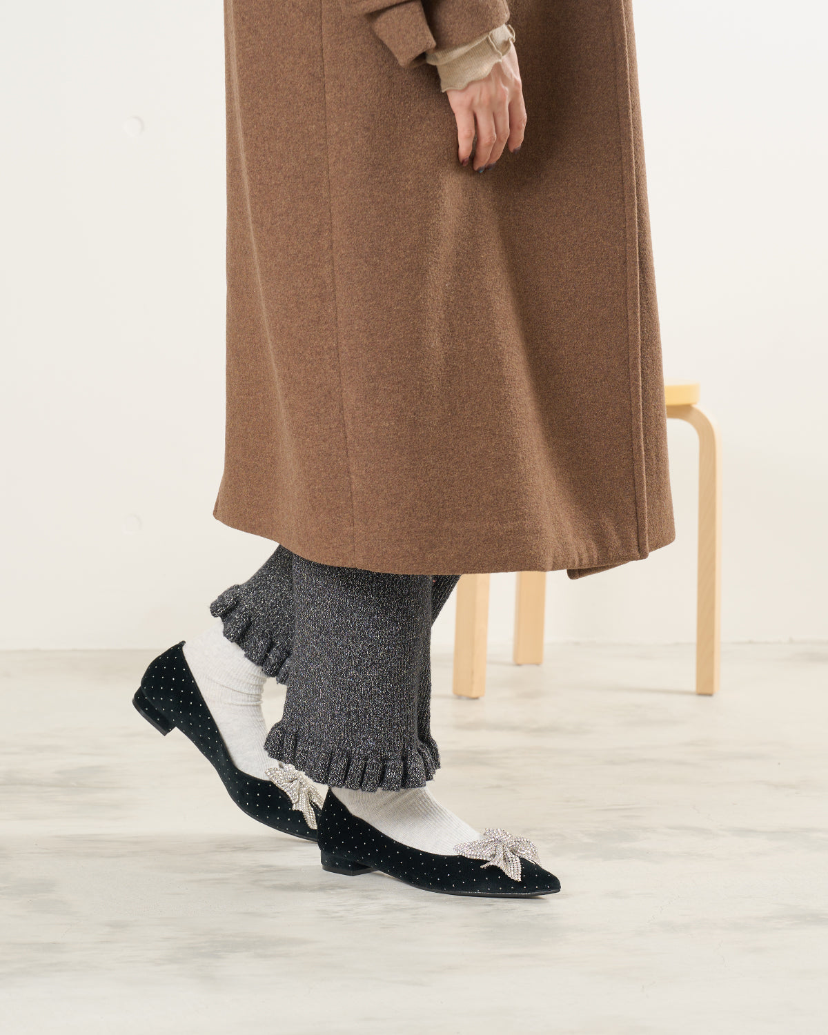 【24AW】エマ フランシス Emma Francis ビッグリボン フラット パンプス