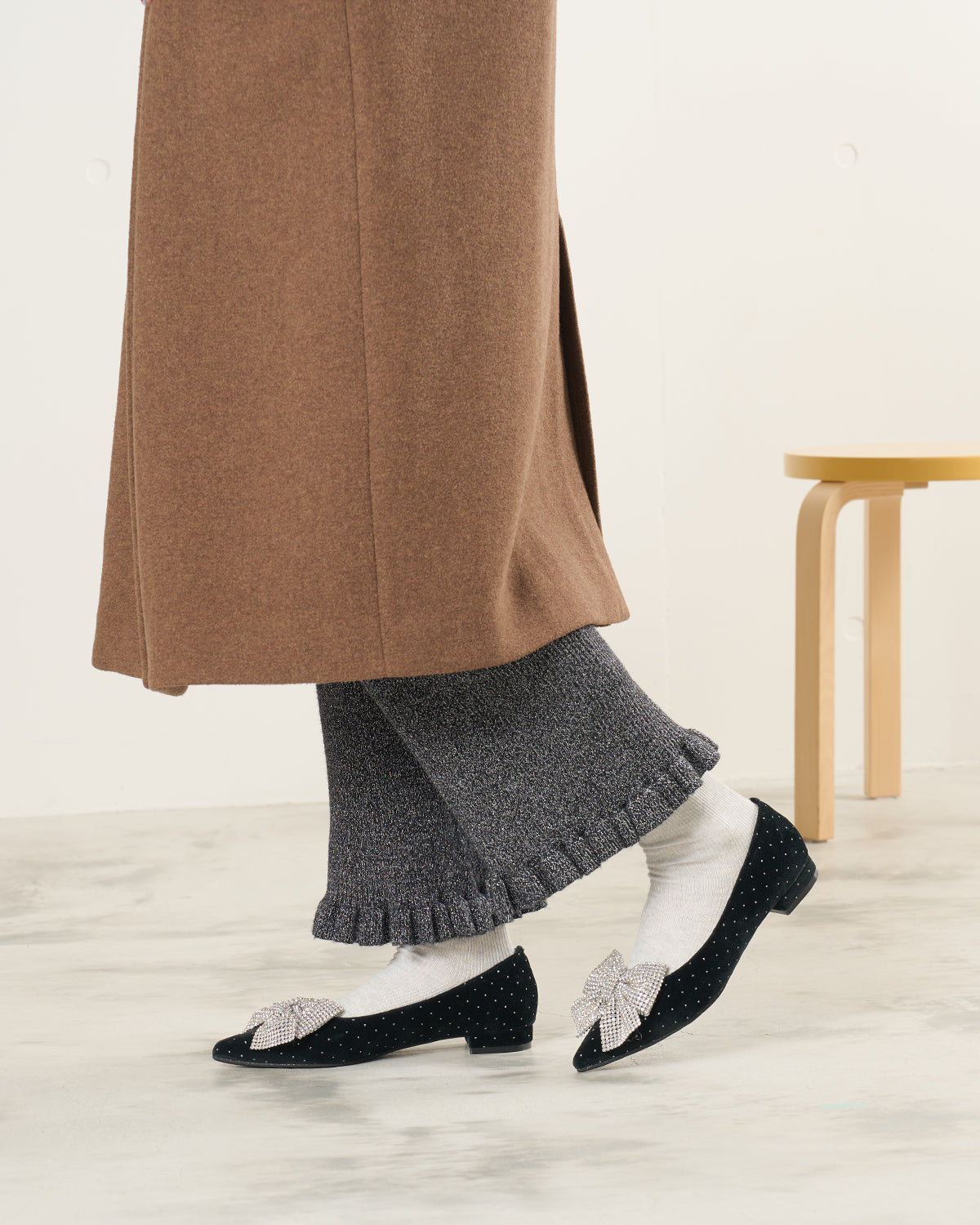 【24AW】エマ フランシス Emma Francis ビッグリボン フラット パンプス