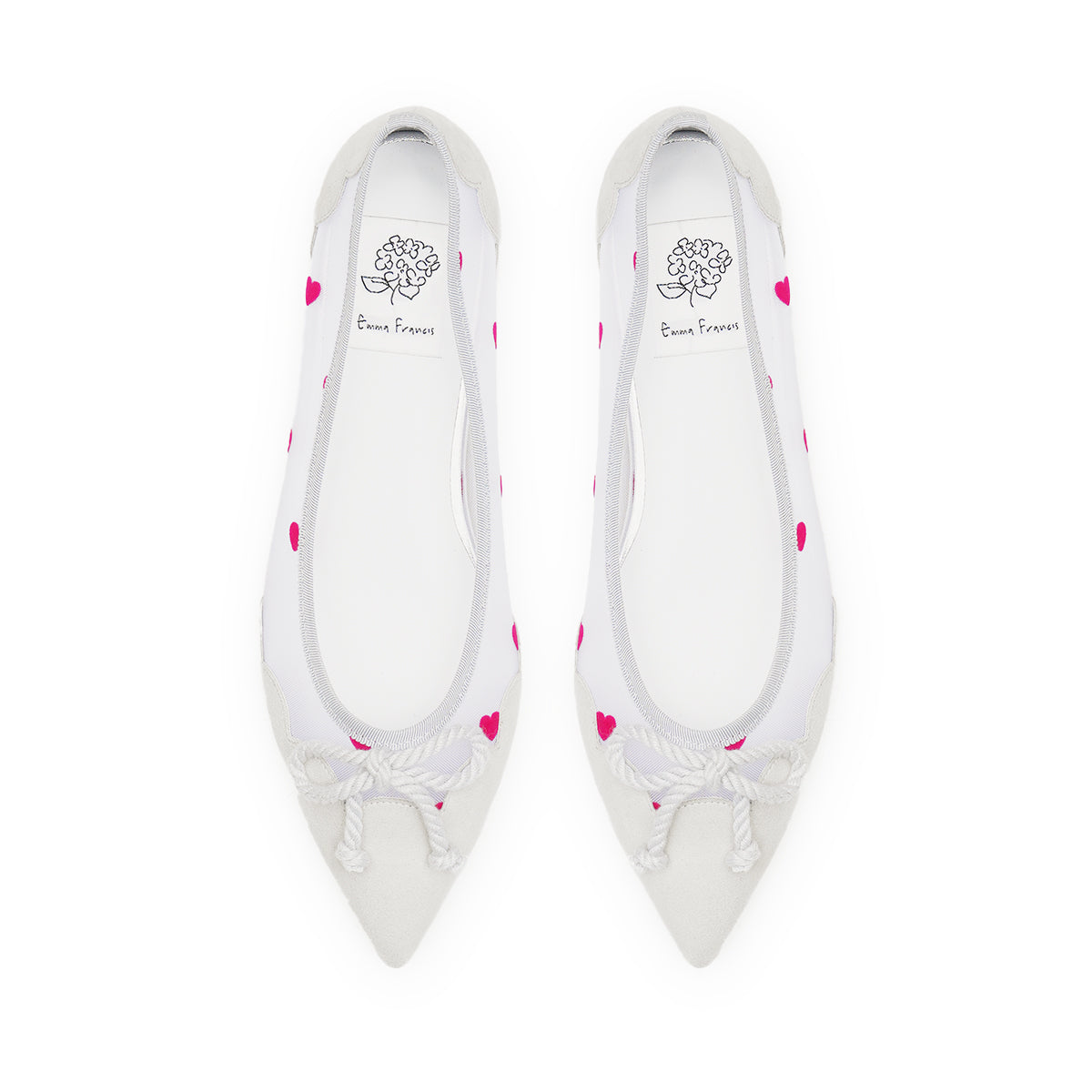 Emma Francis Heart Flocqué Tulle Ballet Shoes
