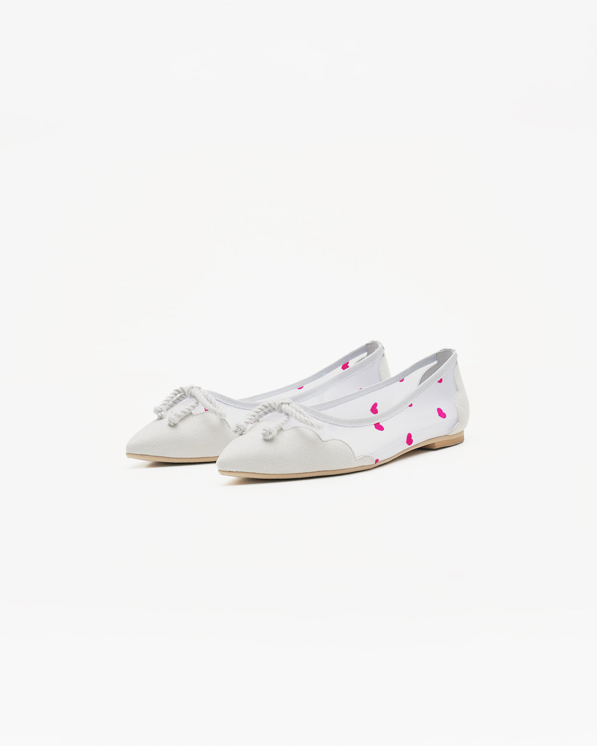 Emma Francis Heart Flocqué Tulle Ballet Shoes