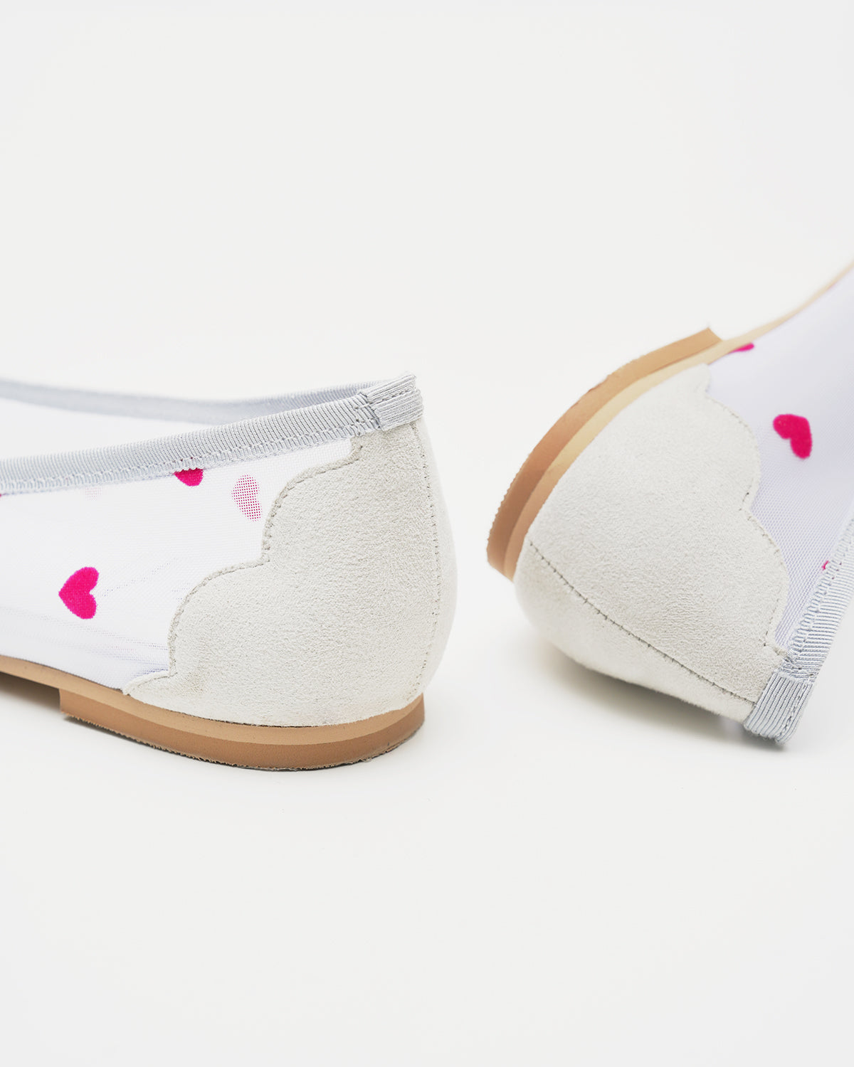 Emma Francis Heart Flocqué Tulle Ballet Shoes