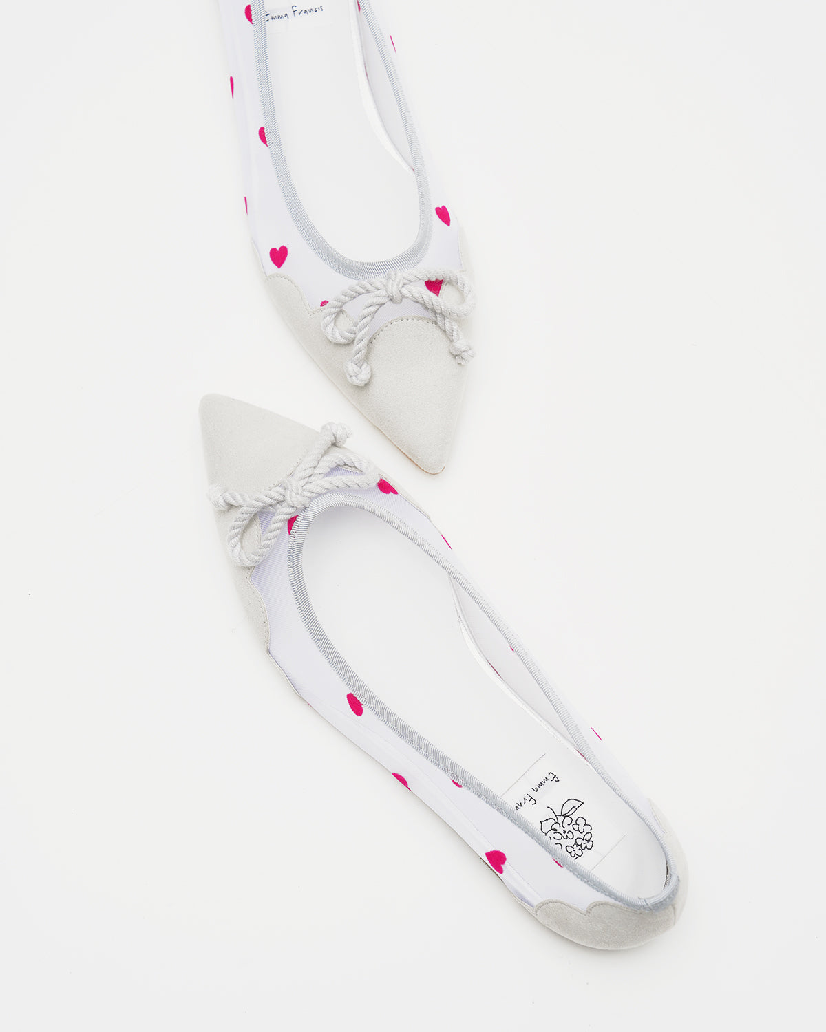 Emma Francis Heart Flocqué Tulle Ballet Shoes