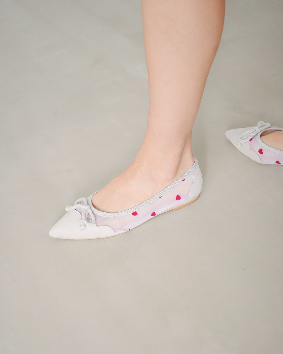 Emma Francis Heart Flocqué Tulle Ballet Shoes