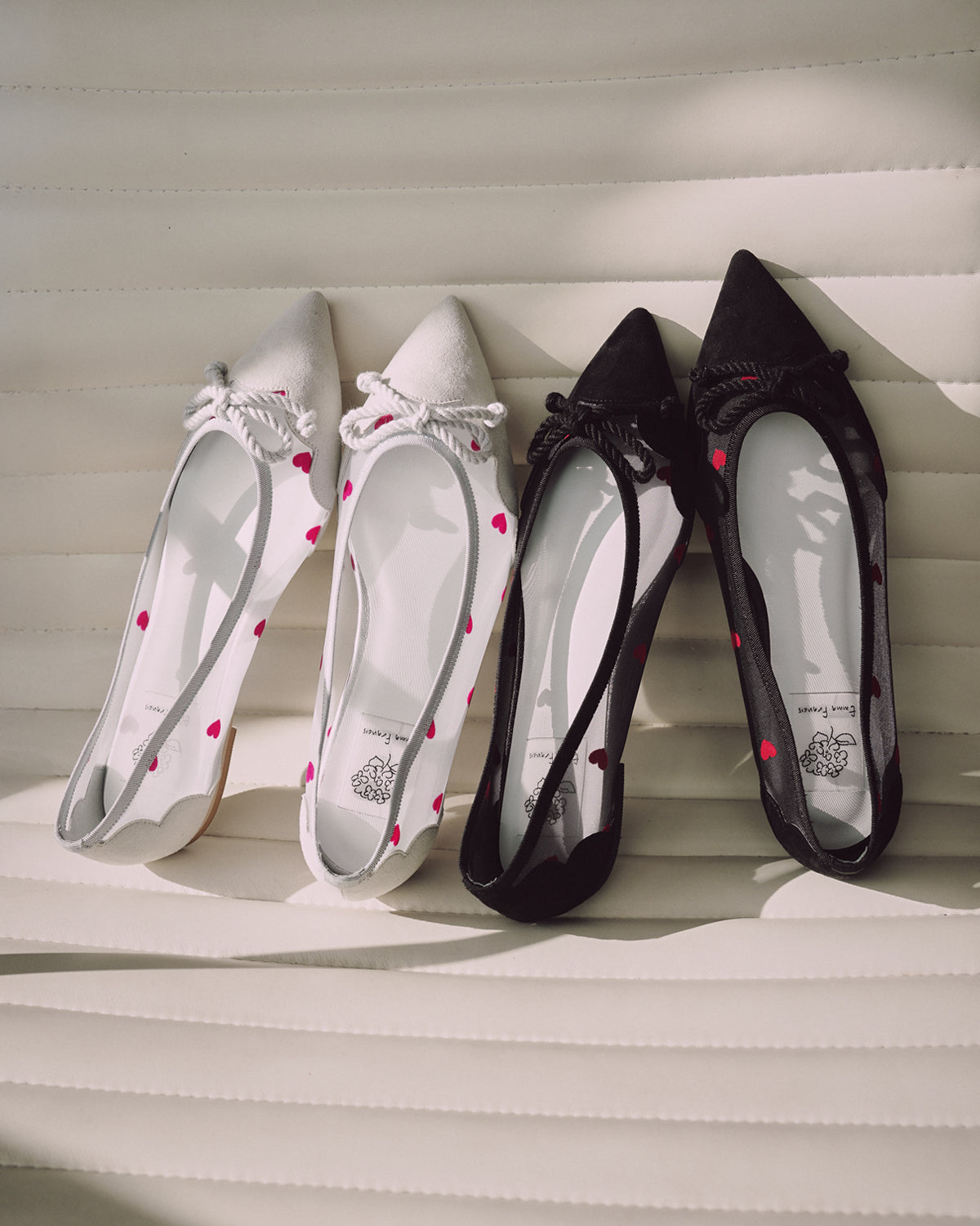 Emma Francis Heart Flocqué Tulle Ballet Shoes