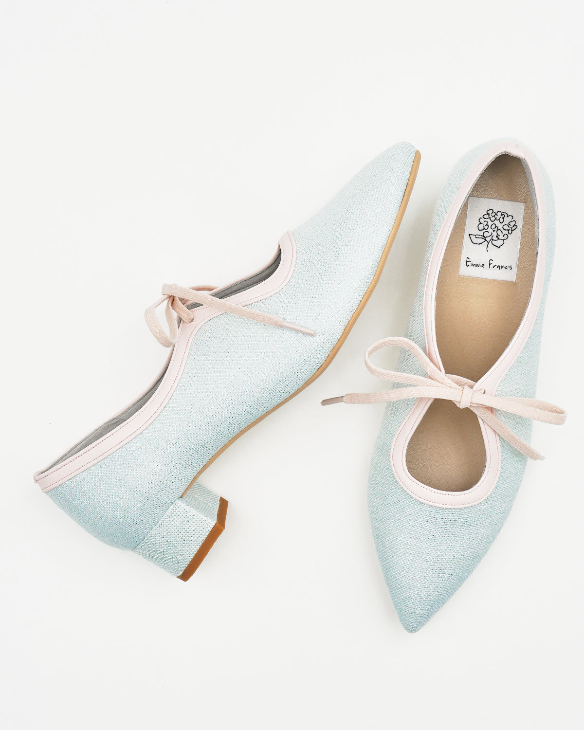 【26SS】エマ フランシス Emma Francis 3cmヒール クラッシック リボン パンプス （ブルー ブッチャー） ブルー ブッチャー