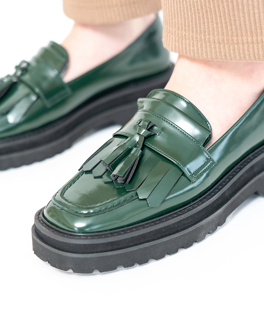 【レイン対応】エマ フランシス Emma Francis ボリュームソール フリンジ ローファー