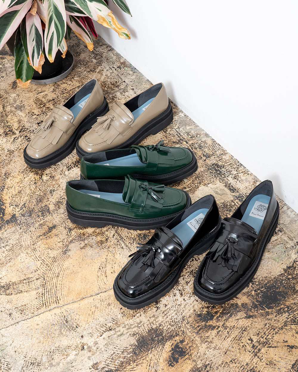 【レイン対応】エマ フランシス Emma Francis ボリュームソール フリンジ ローファー