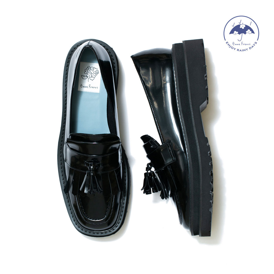 【レイン対応】エマ フランシス Emma Francis ボリュームソール フリンジ ローファー