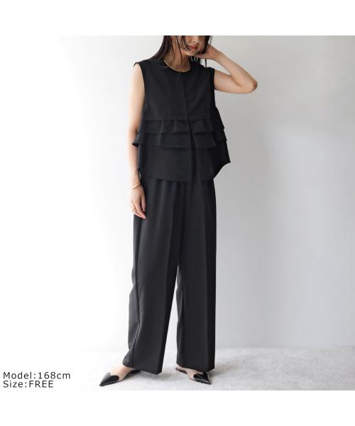 エイミー ロウ Eimee Law Eimee Law セットアップ 84296F フリル ジレ パンツ （BK/ブラック） BK/ブラック