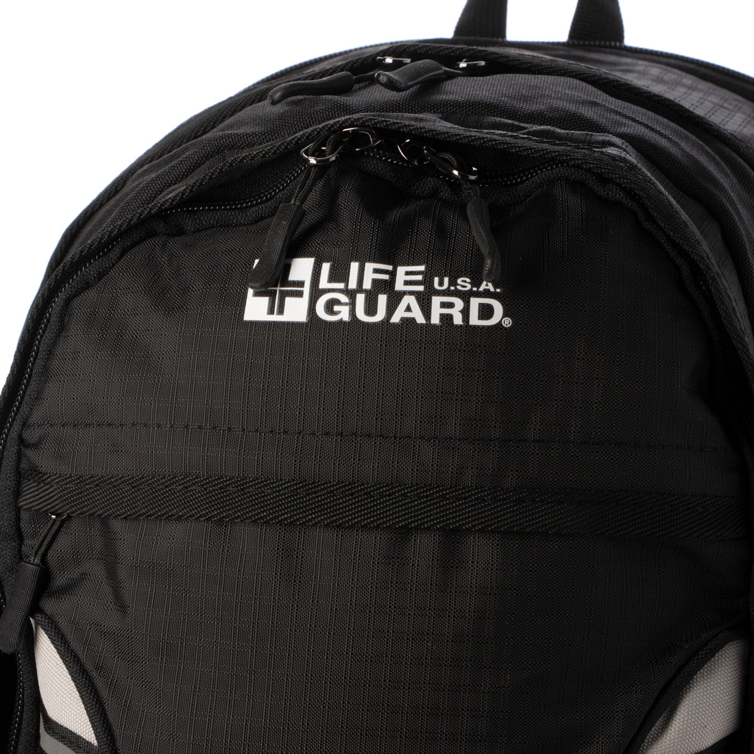 イーモノ e-mono [LIFEGUARD] バックパック リュックサック Lサイズ 大容量 カジュアル リフレクター 安全 反射板  防災 ライフセーバー ハイキング ウォーキング （ブラック） ブラック