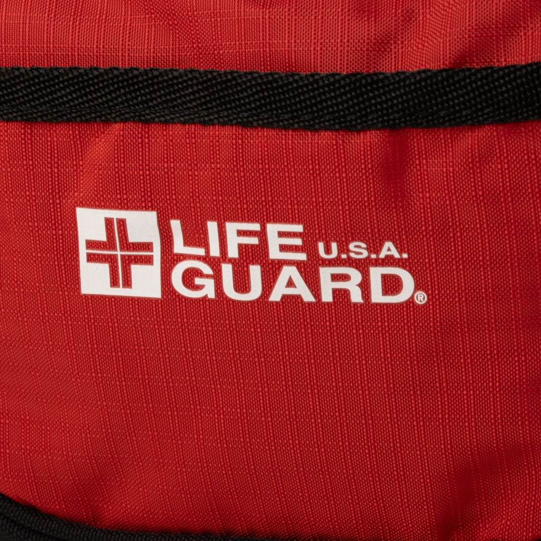 イーモノ e-mono [LIFEGUARD] 3WAY ウエストバッグ ショルダーバッグ ポーチ リフレクター 安全 反射板 防災 ライフセーバー お散歩 レジャー ハイキング ウォーキング （レッド） レッド