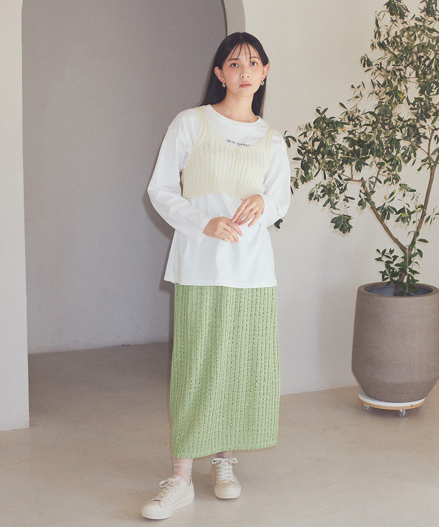 アースミュージックアンドエコロジー earth music&ecology CONVERSE×earth ALL STAR PLTS （イエロー） イエロー