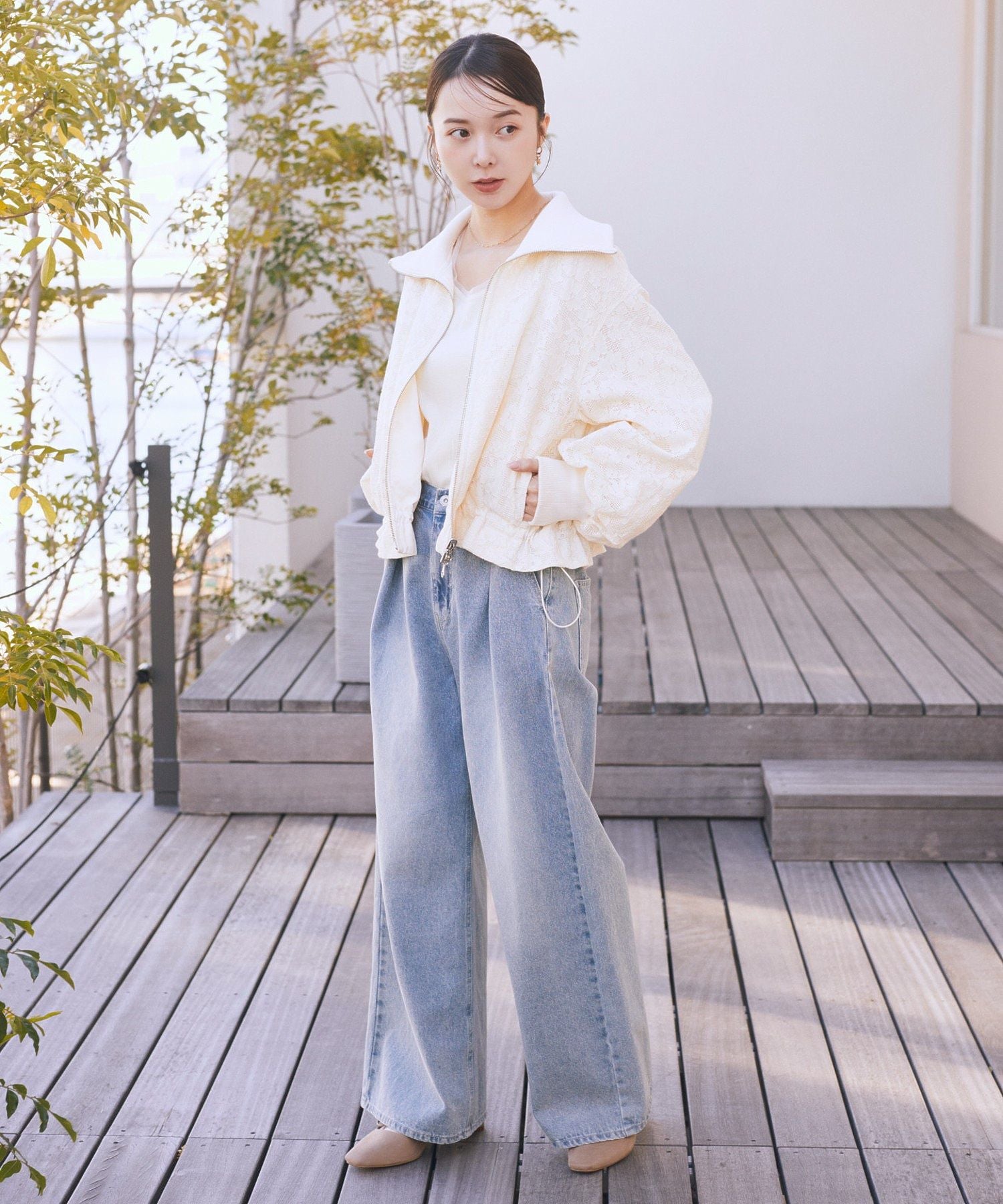 アースミュージックアンドエコロジー earth music&ecology Wリボンパンプス （サックスブルー） サックスブルー