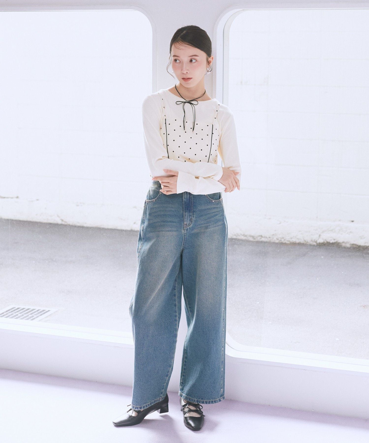 アースミュージックアンドエコロジー earth music&ecology Wリボンパンプス （サックスブルー） サックスブルー