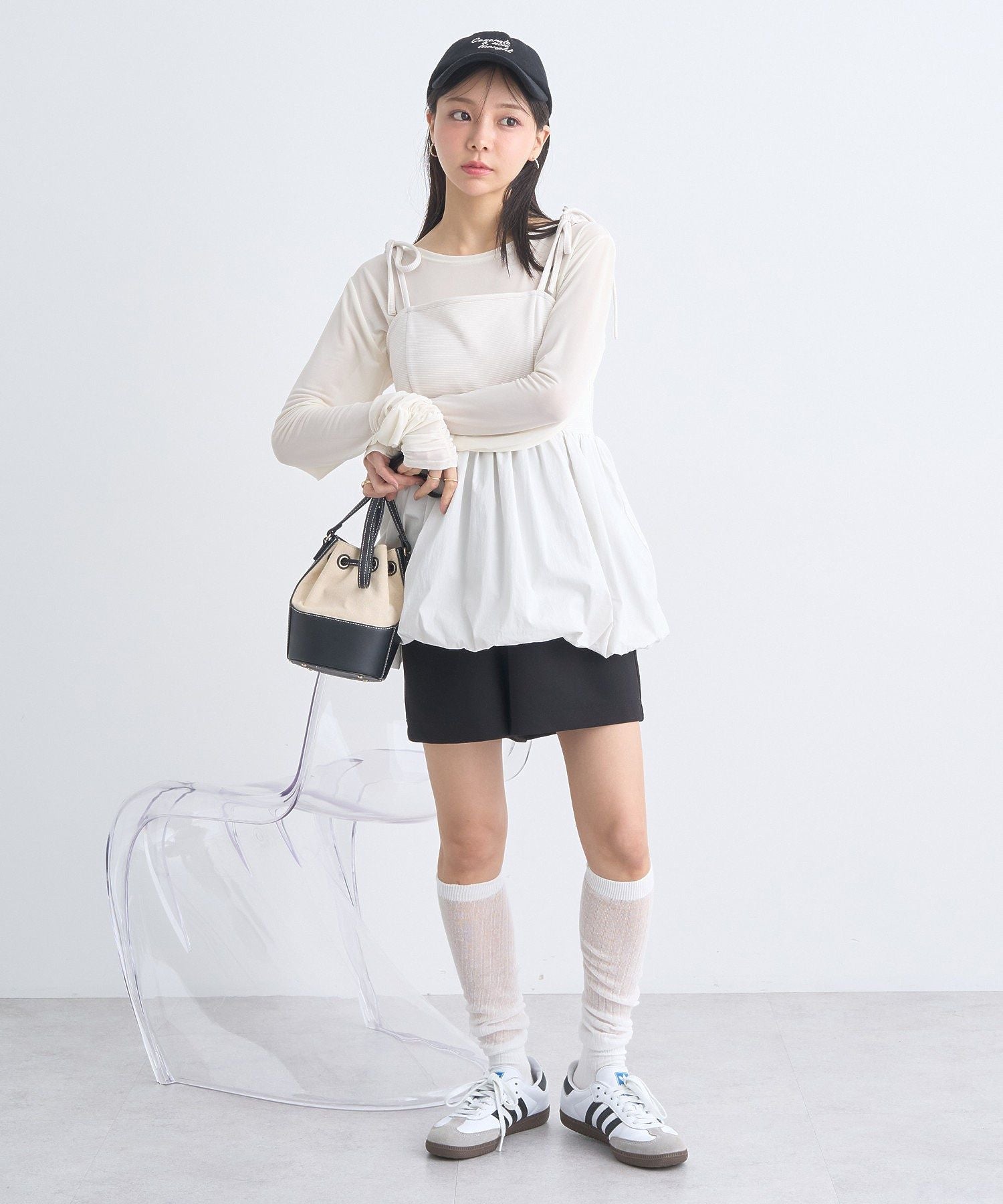 アースミュージックアンドエコロジー earth music&ecology メッセージ刺繍パイルキャップ （ブラック） ブラック