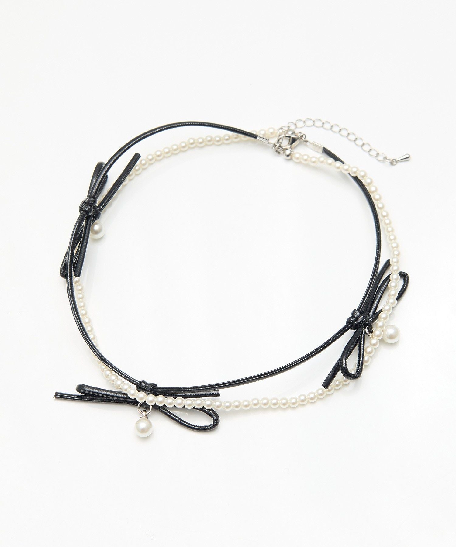 earth music&ecology earth music&ecology code ribbon × pearl choker