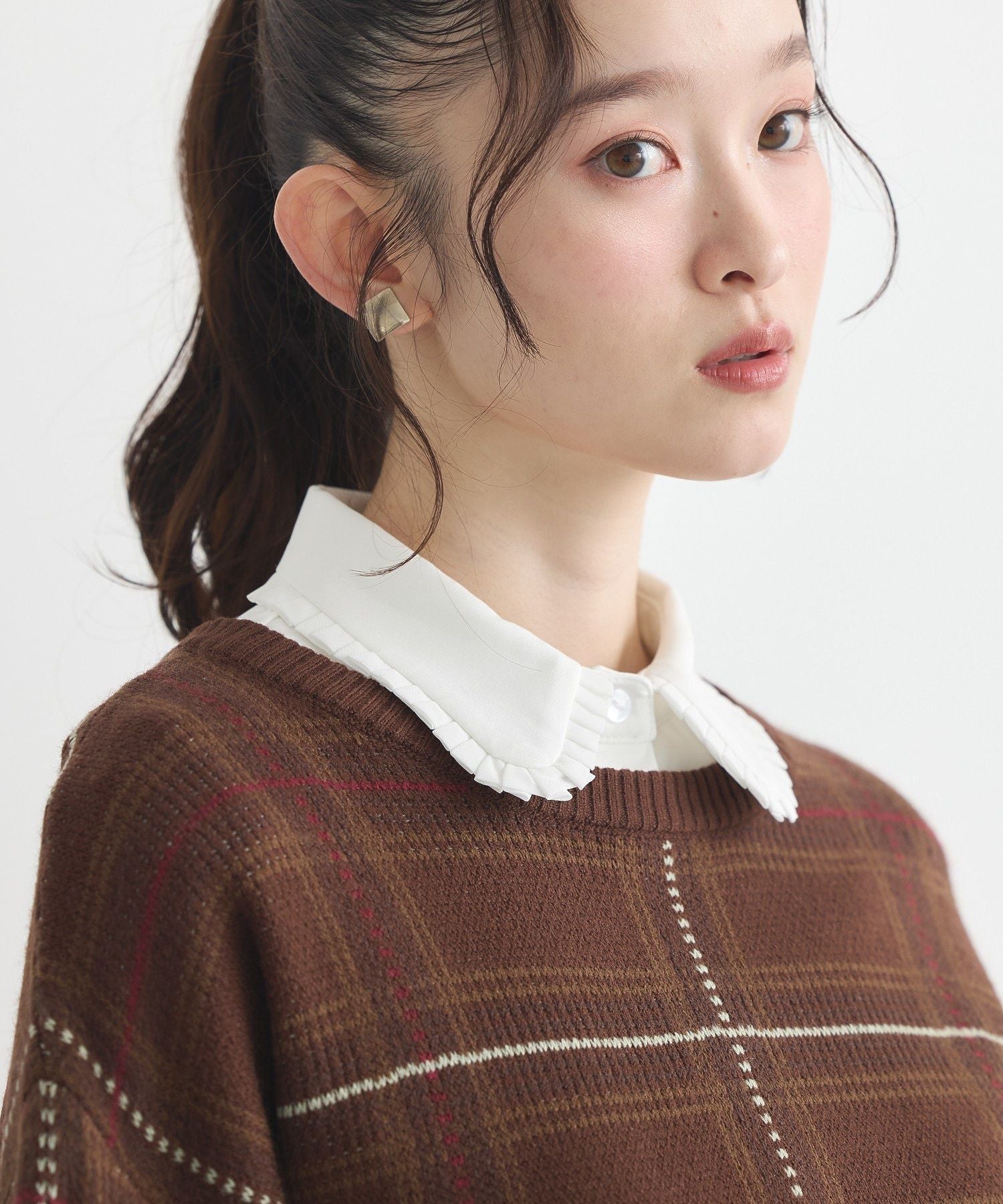 アースミュージックアンドエコロジー earth music&ecology フリルシャツカラー付け襟 （オフホワイト） オフホワイト