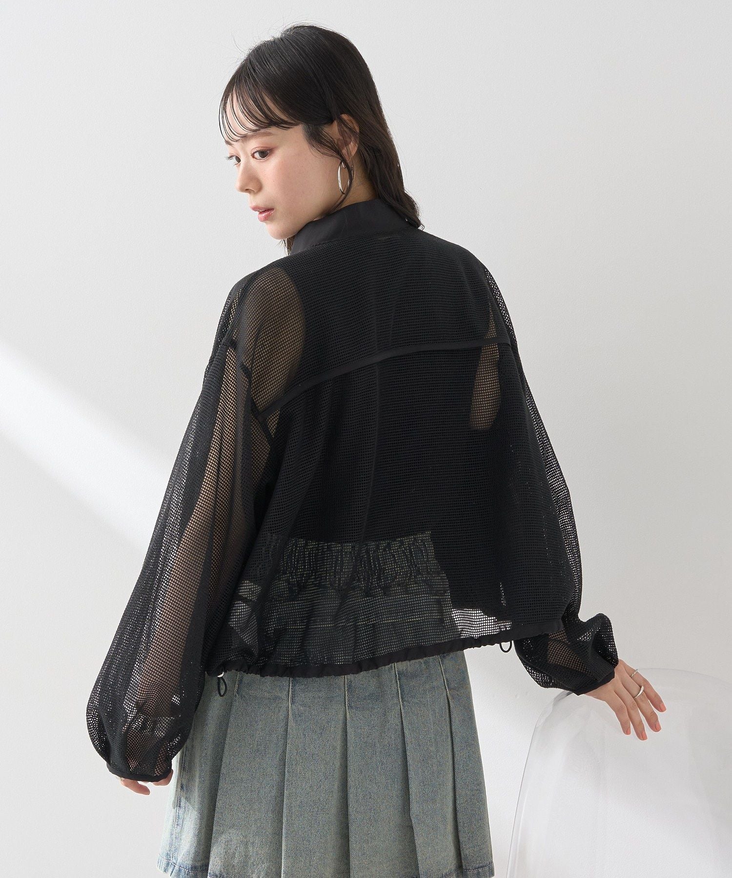 アースミュージックアンドエコロジー earth music&ecology メッシュブルゾン （グレー） グレー