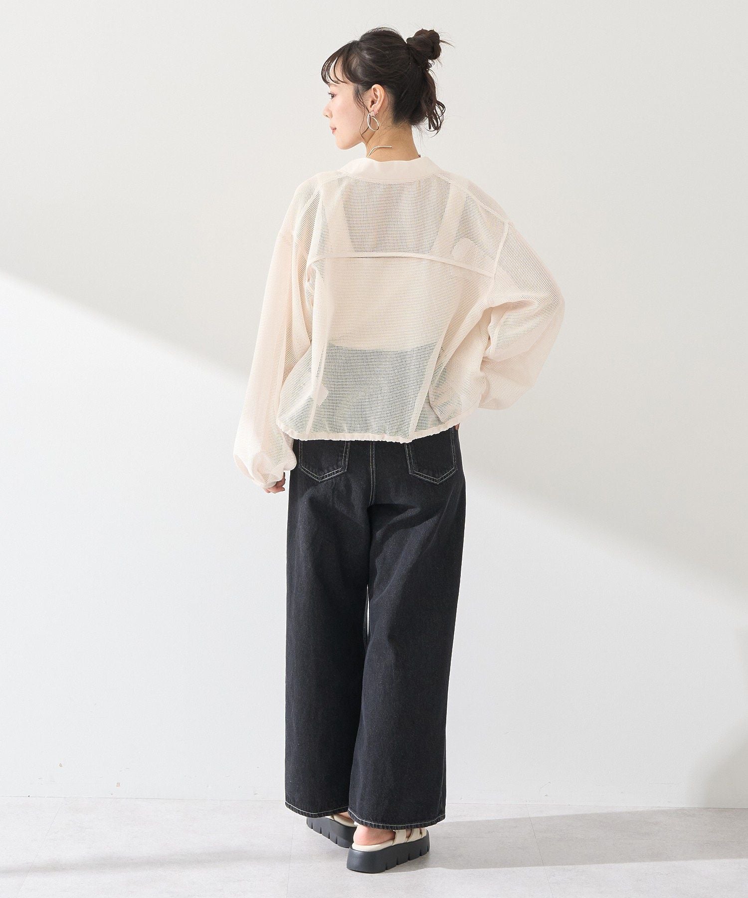 アースミュージックアンドエコロジー earth music&ecology メッシュブルゾン （グレー） グレー