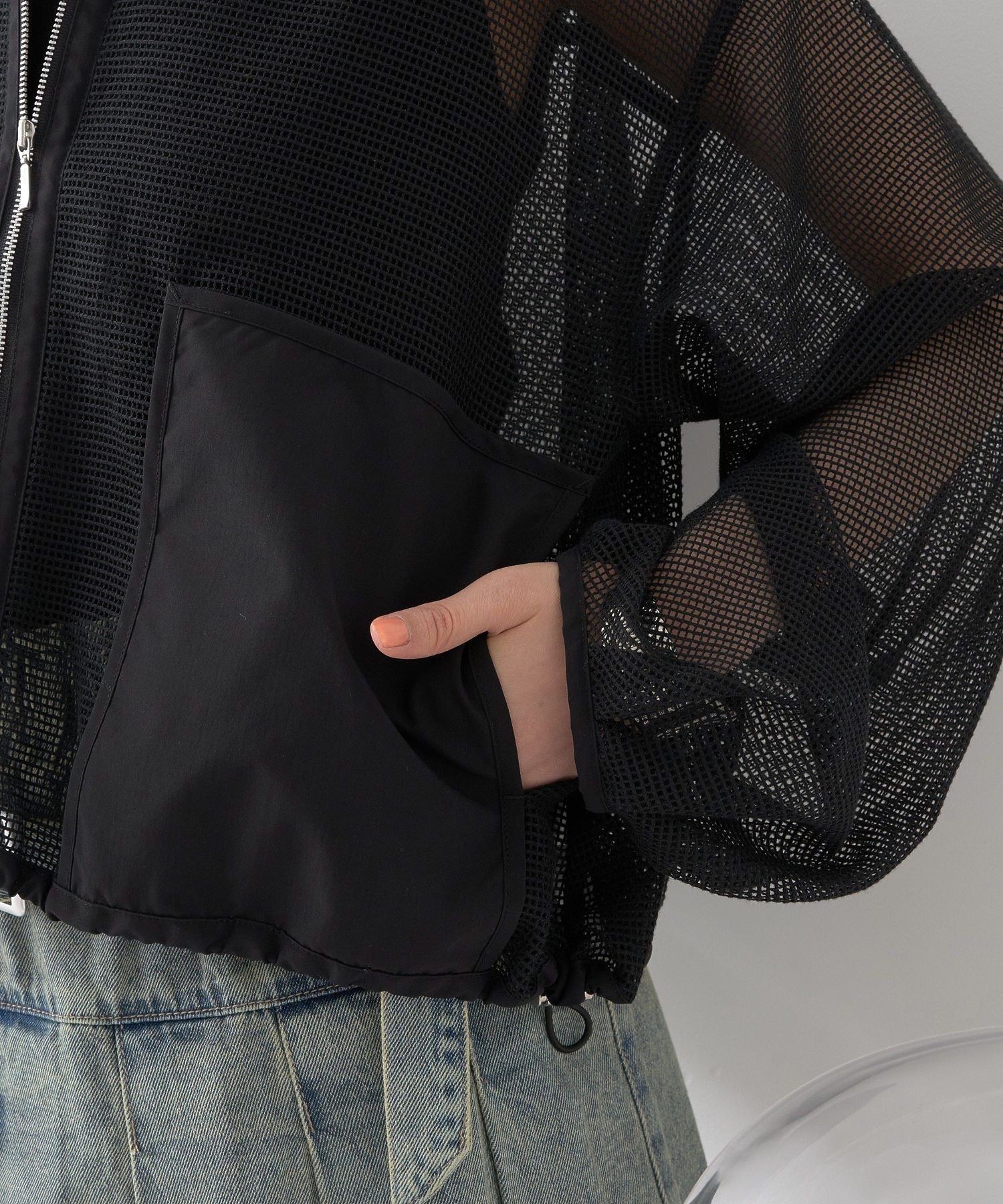 アースミュージックアンドエコロジー earth music&ecology メッシュブルゾン （グレー） グレー