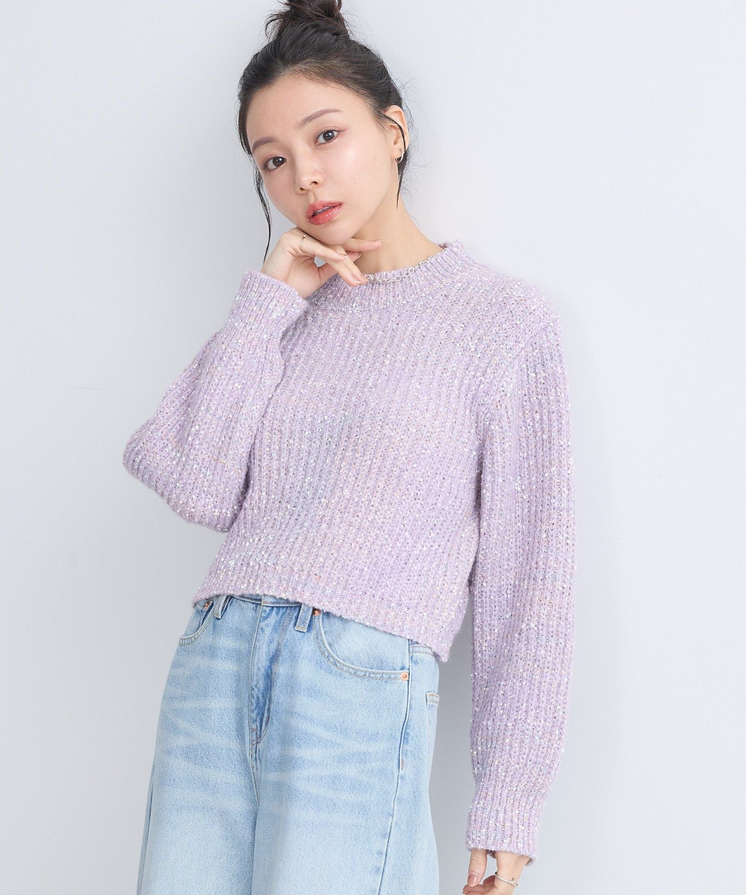 アースミュージックアンドエコロジー earth music&ecology ブラッシュヤーンニットプルオーバー （アイボリー） アイボリー