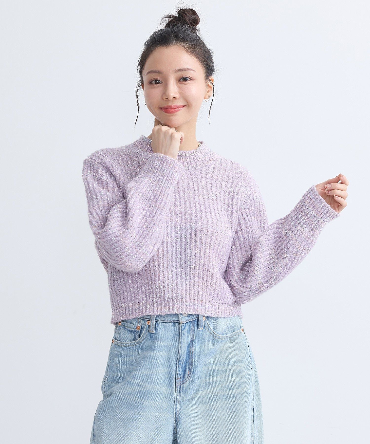 アースミュージックアンドエコロジー earth music&ecology ブラッシュヤーンニットプルオーバー （アイボリー） アイボリー