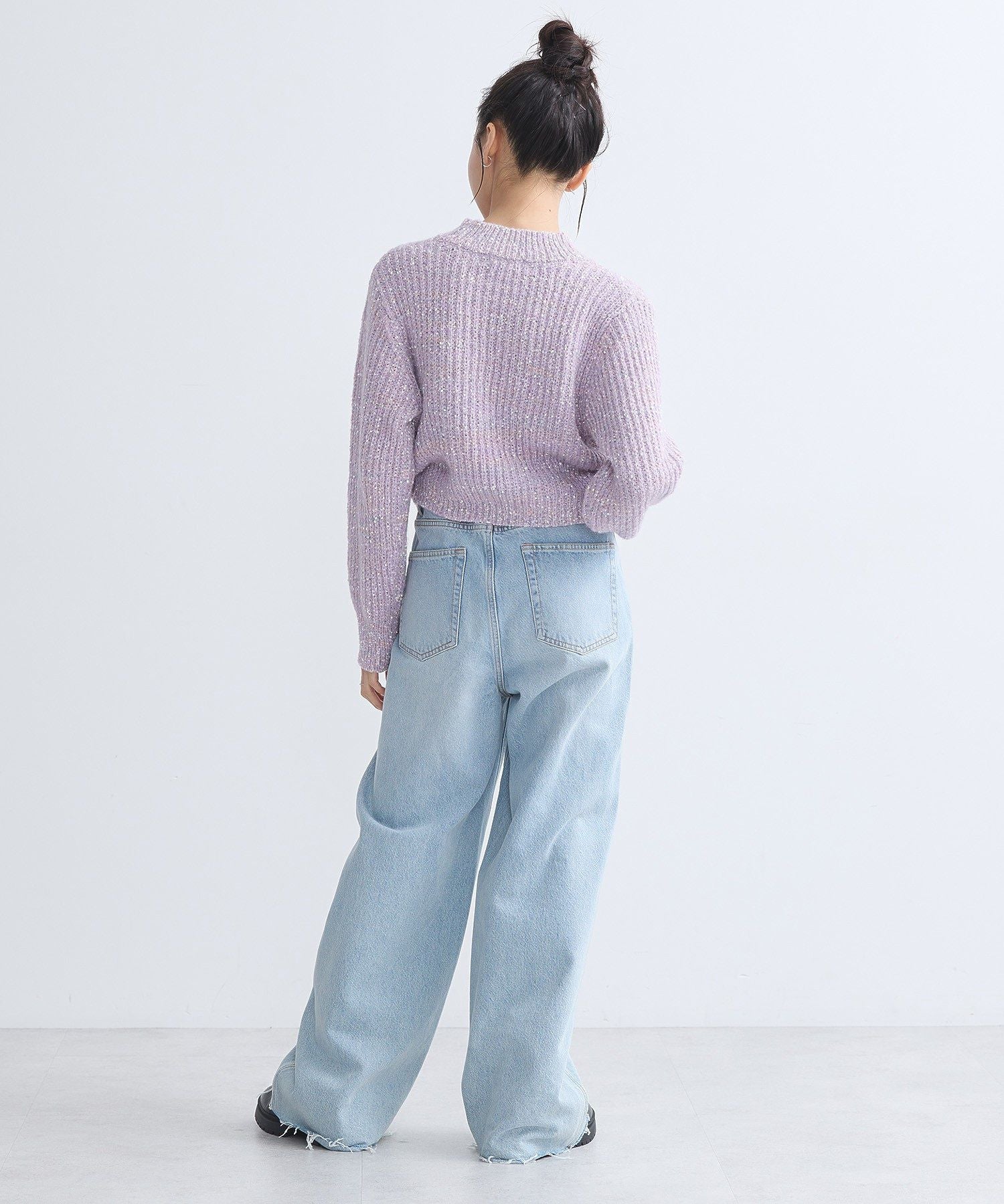 アースミュージックアンドエコロジー earth music&ecology ブラッシュヤーンニットプルオーバー （アイボリー） アイボリー