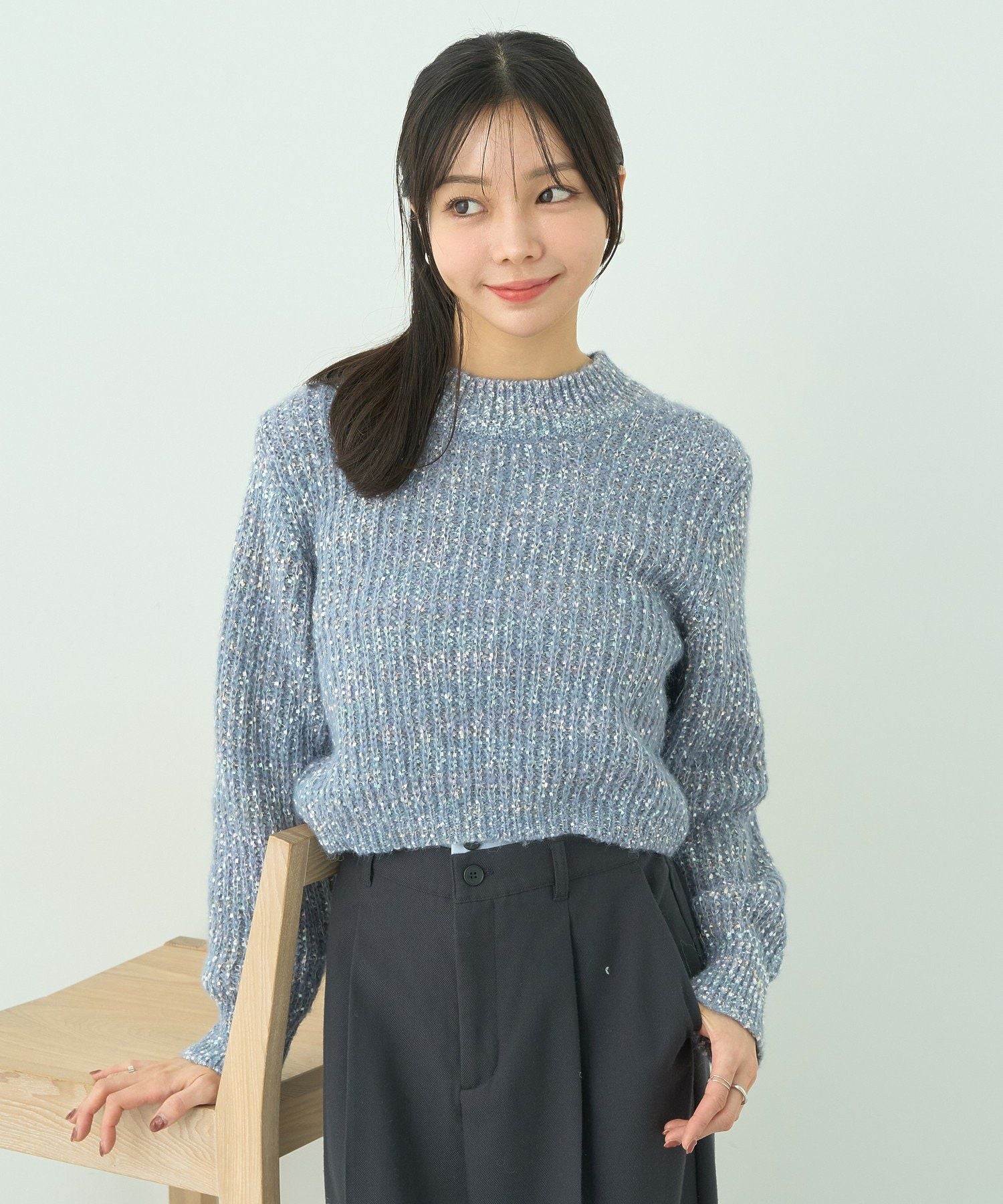 アースミュージックアンドエコロジー earth music&ecology ブラッシュヤーンニットプルオーバー （アイボリー） アイボリー