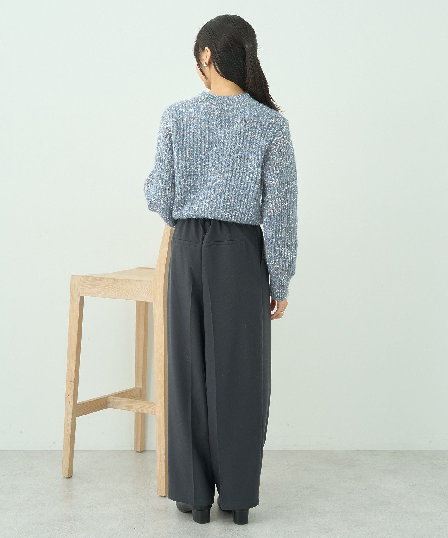 アースミュージックアンドエコロジー earth music&ecology ブラッシュヤーンニットプルオーバー （アイボリー） アイボリー