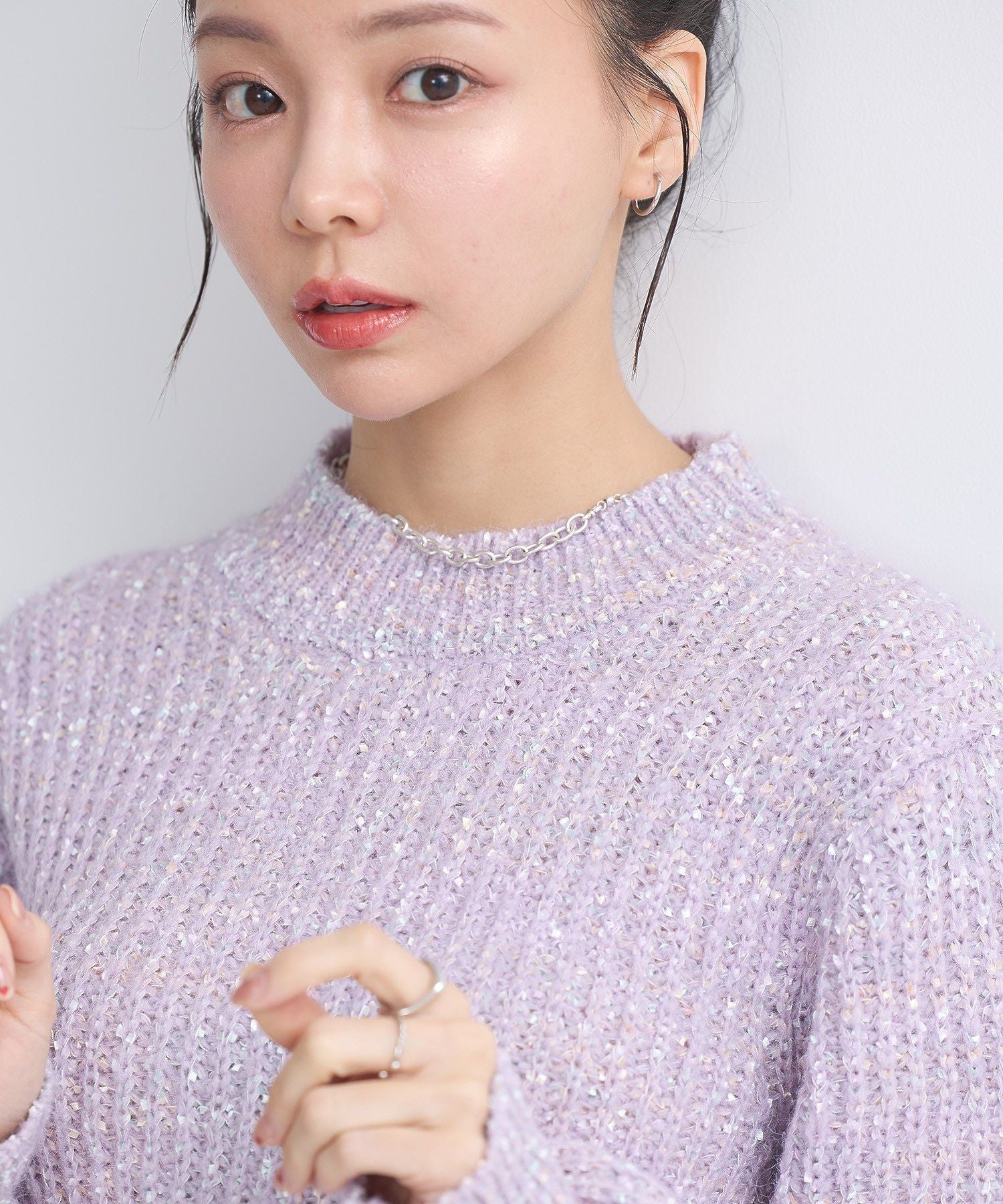 アースミュージックアンドエコロジー earth music&ecology ブラッシュヤーンニットプルオーバー （アイボリー） アイボリー