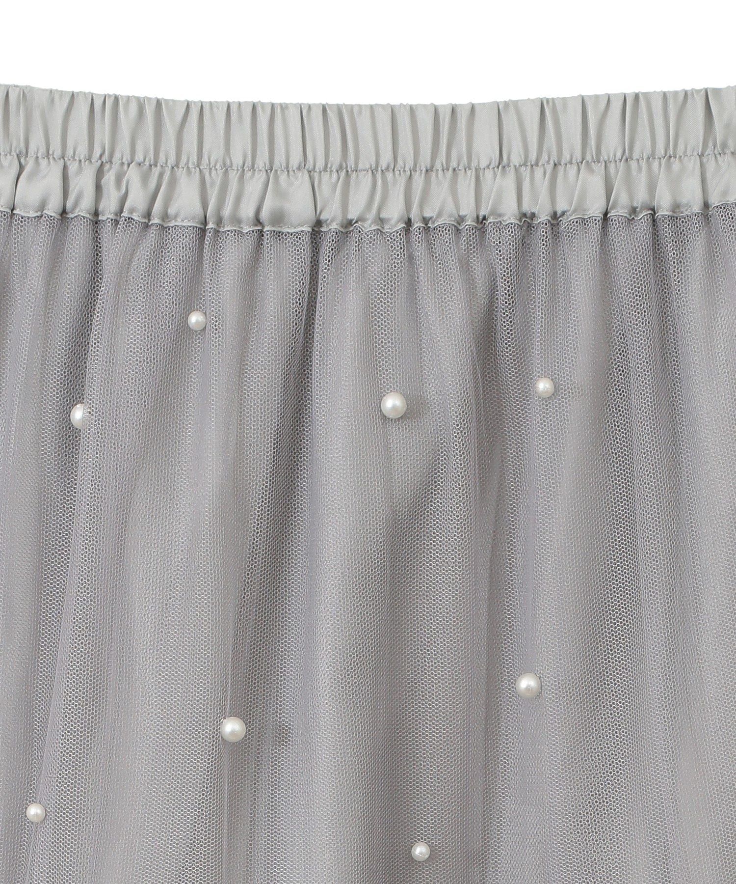 アースミュージックアンドエコロジー earth music&ecology チュールパールスカート （ライトグレー） ライトグレー