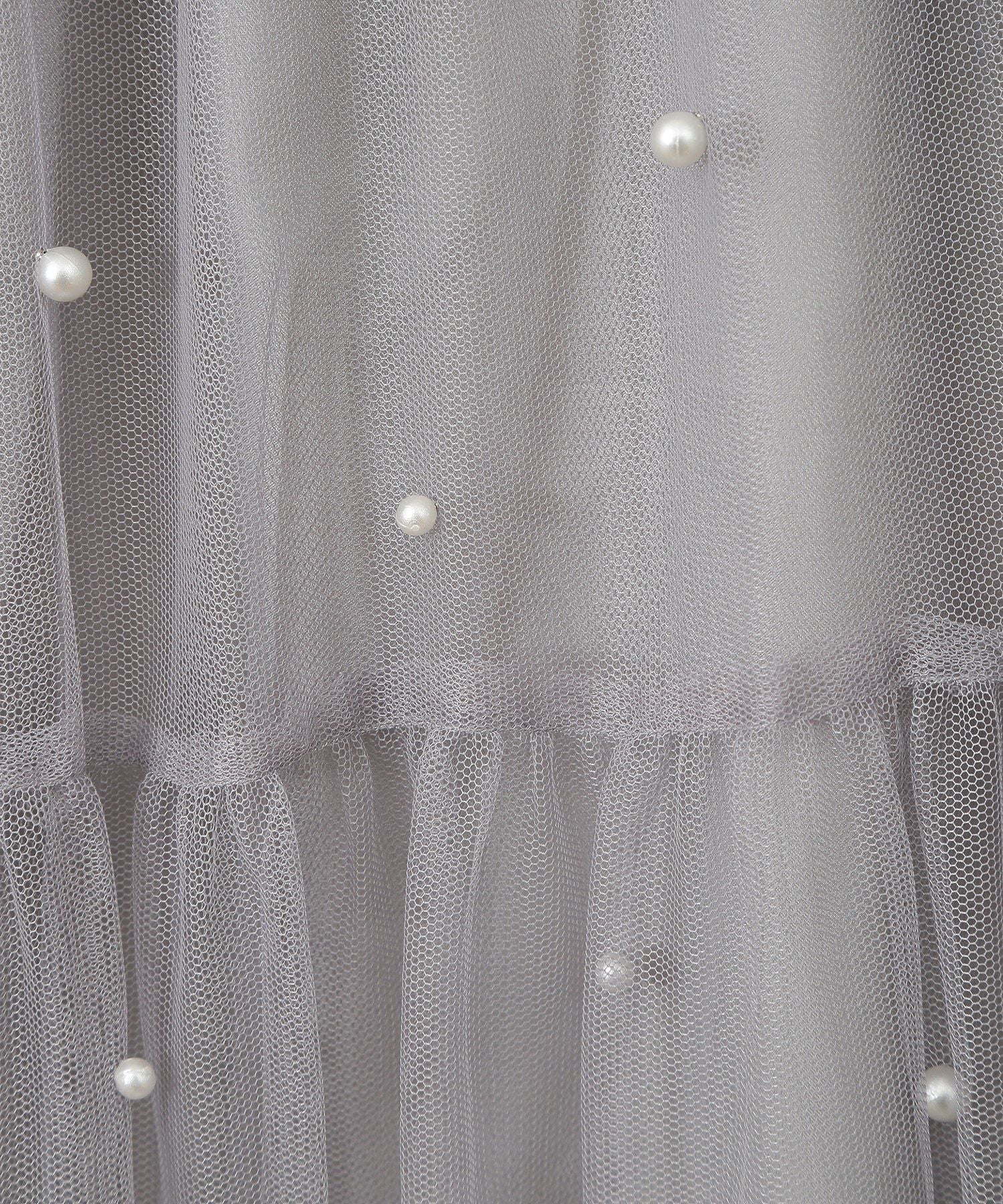 アースミュージックアンドエコロジー earth music&ecology チュールパールスカート （ライトグレー） ライトグレー