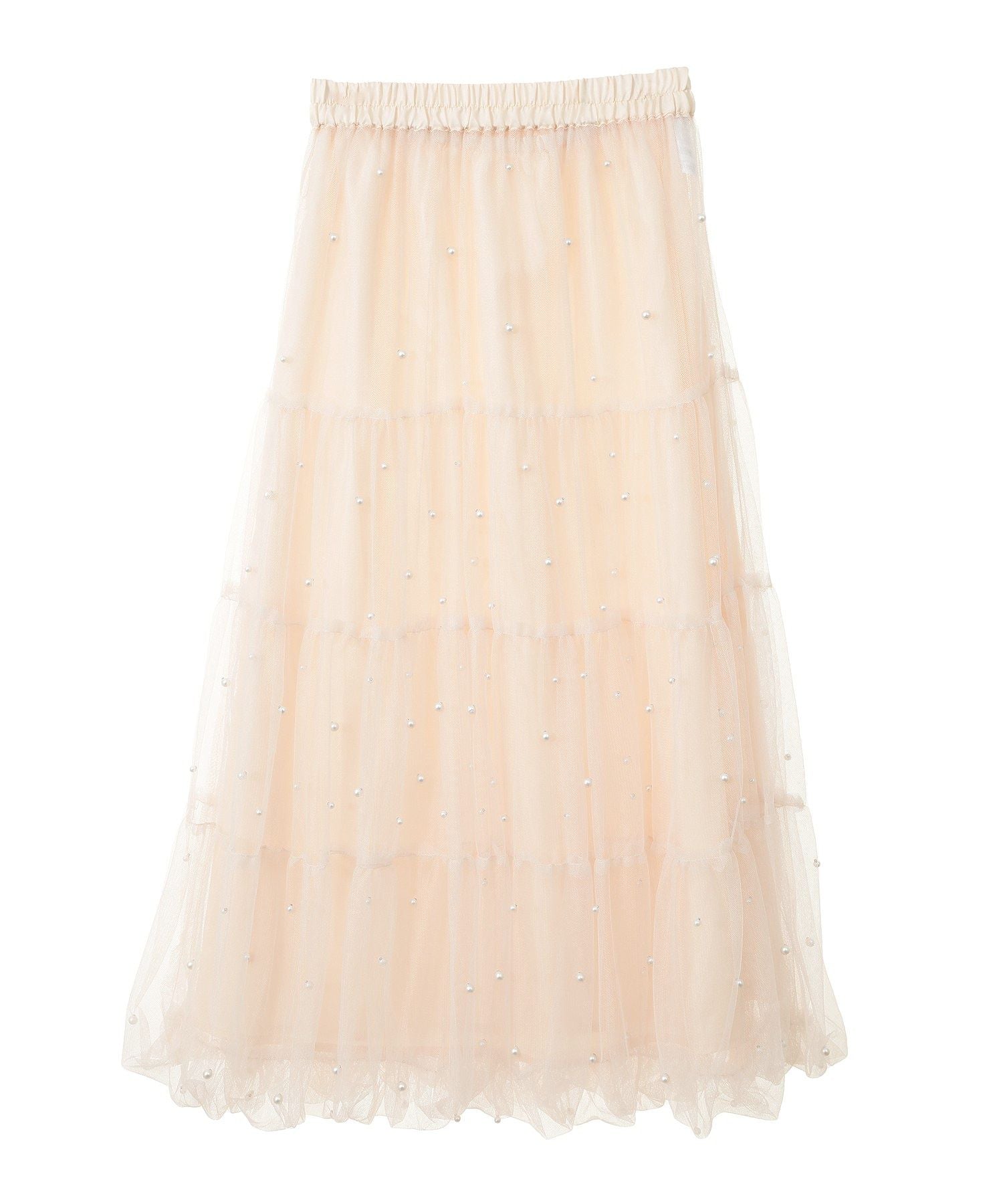 アースミュージックアンドエコロジー earth music&ecology チュールパールスカート （ライトグレー） ライトグレー