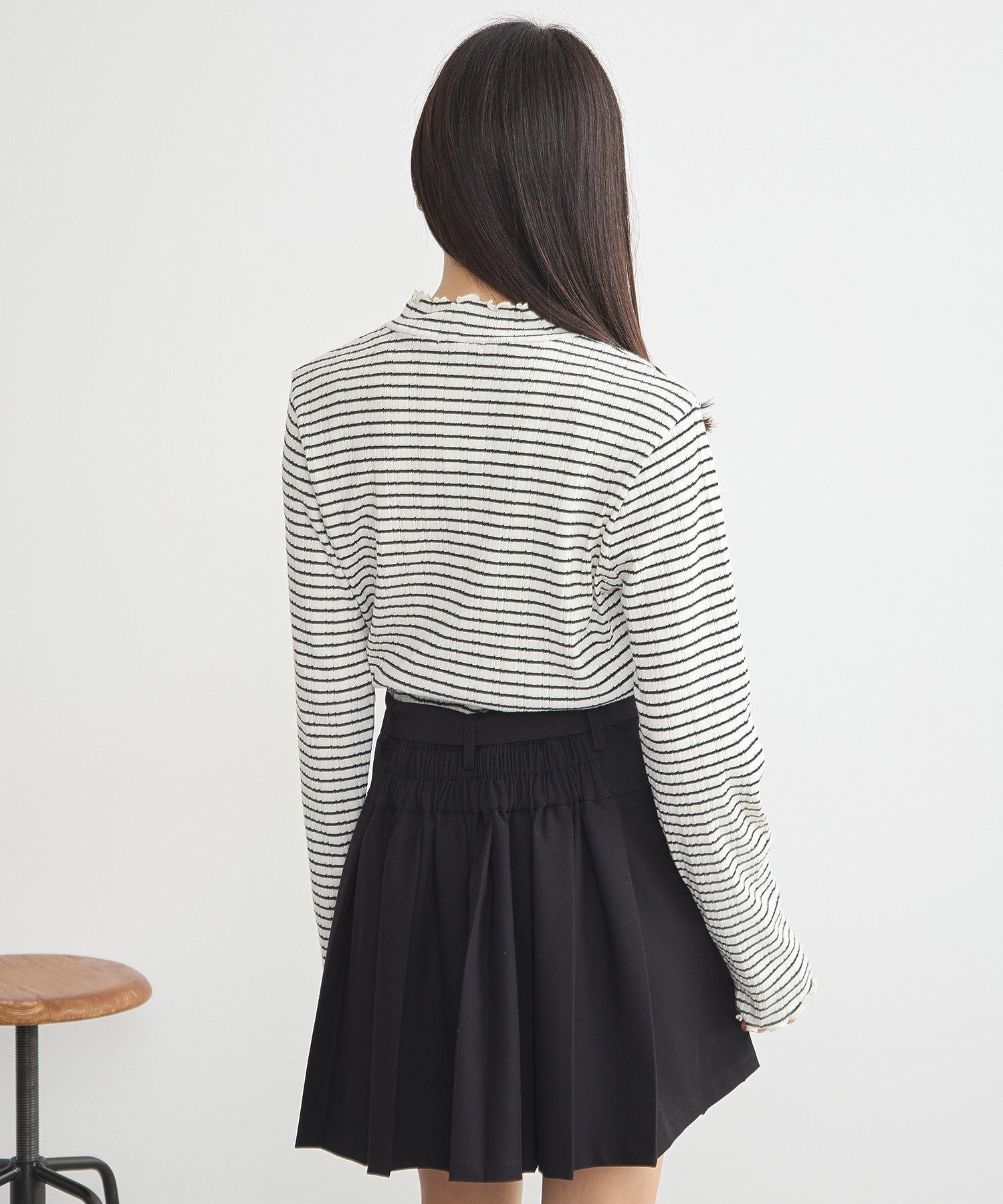 アースミュージックアンドエコロジー earth music&ecology ランダムチェーンリブハイネックプルオーバー （イエロー） イエロー