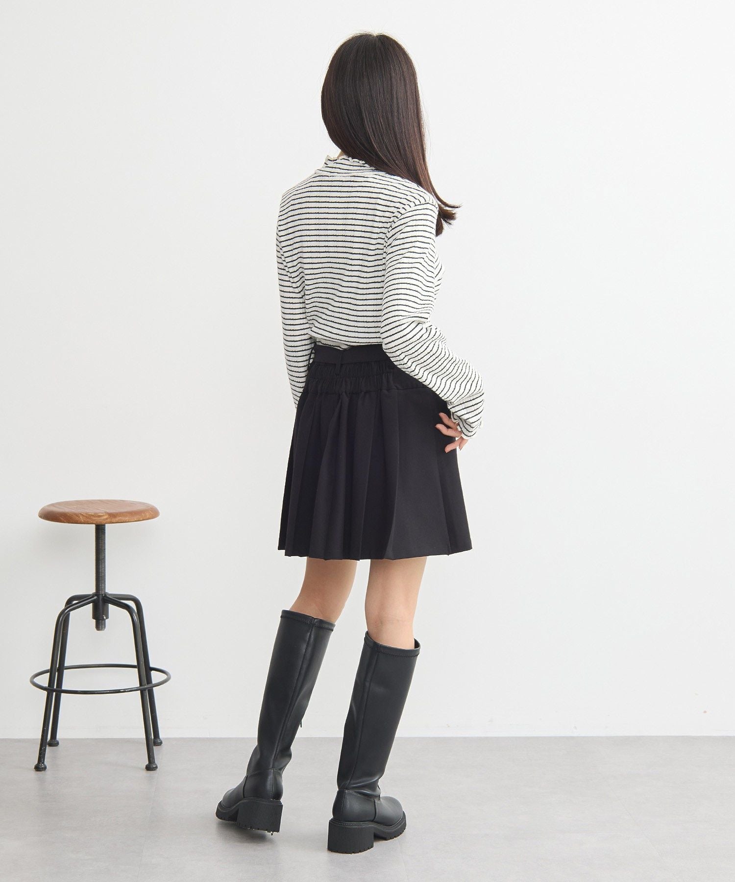 アースミュージックアンドエコロジー earth music&ecology ランダムチェーンリブハイネックプルオーバー （イエロー） イエロー