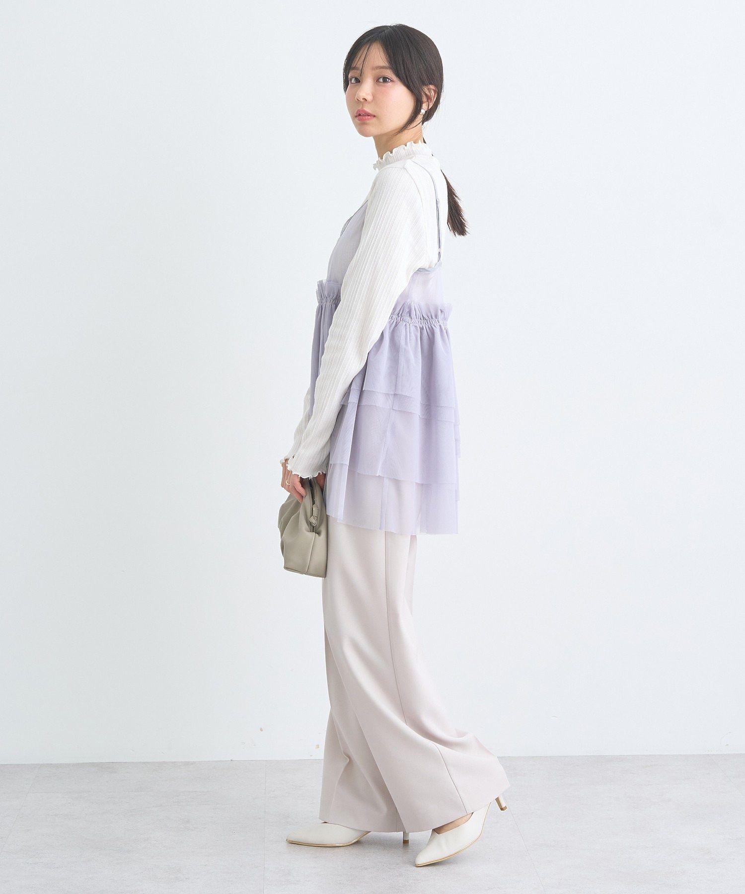 アースミュージックアンドエコロジー earth music&ecology ランダムチェーンリブハイネックプルオーバー （イエロー） イエロー