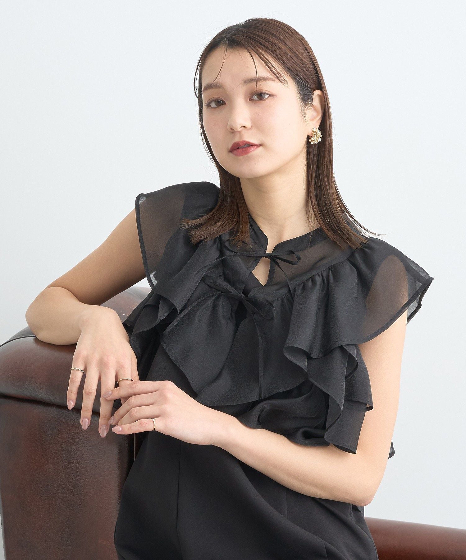 アースミュージックアンドエコロジー earth music&ecology SET2点フリルボレロ＋ナローワンピース （ライトベージュ） ライトベージュ