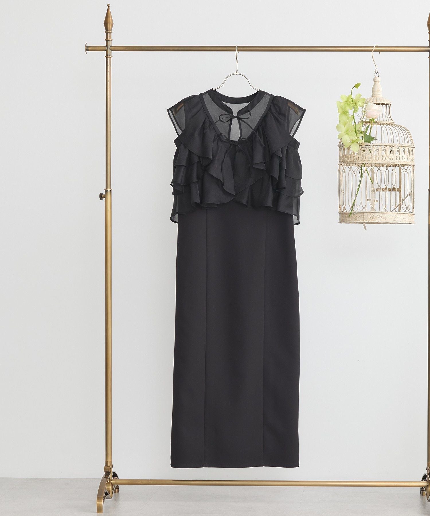 アースミュージックアンドエコロジー earth music&ecology SET2点フリルボレロ＋ナローワンピース （ライトベージュ） ライトベージュ