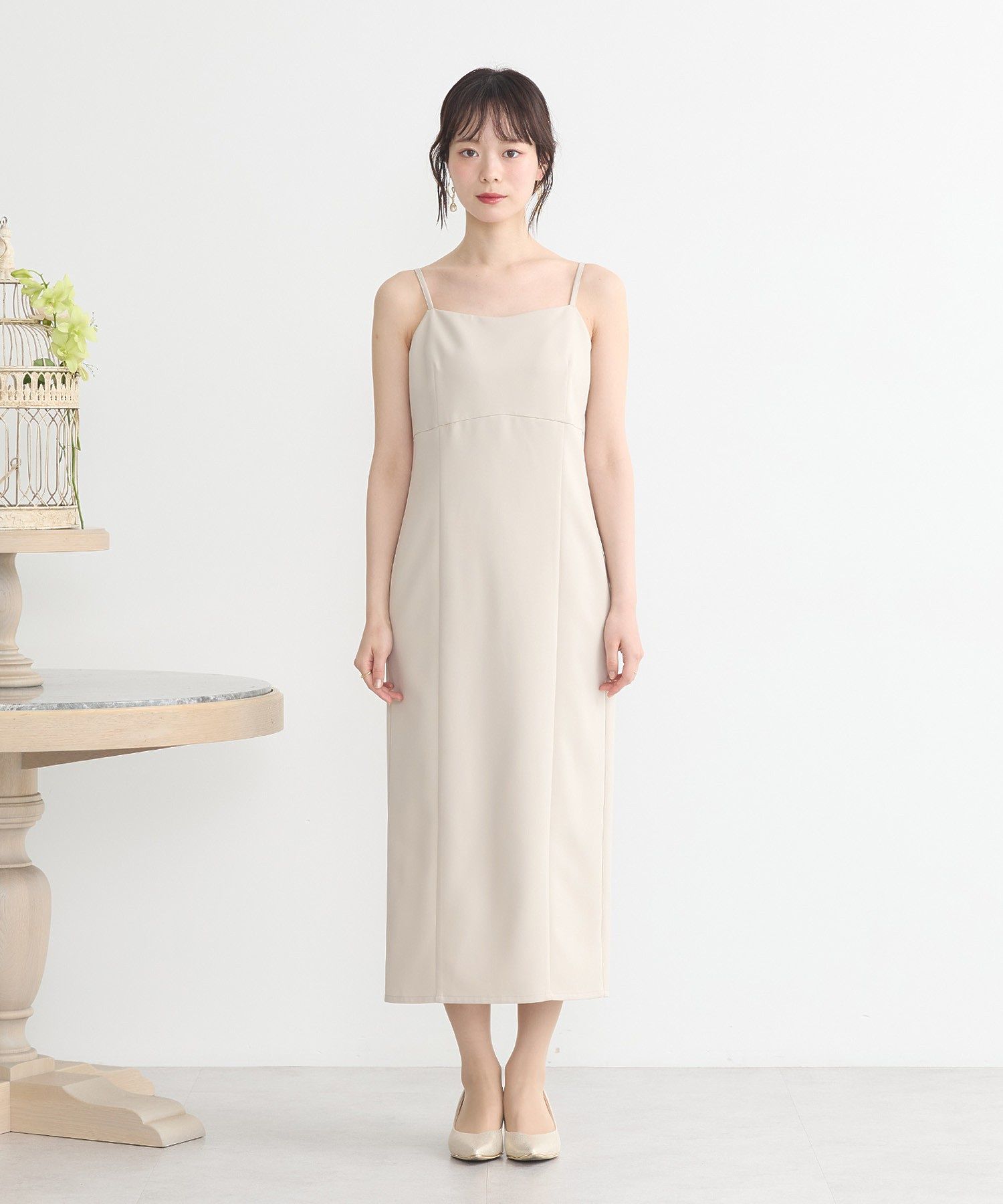 アースミュージックアンドエコロジー earth music&ecology SET2点フリルボレロ＋ナローワンピース （ライトベージュ） ライトベージュ