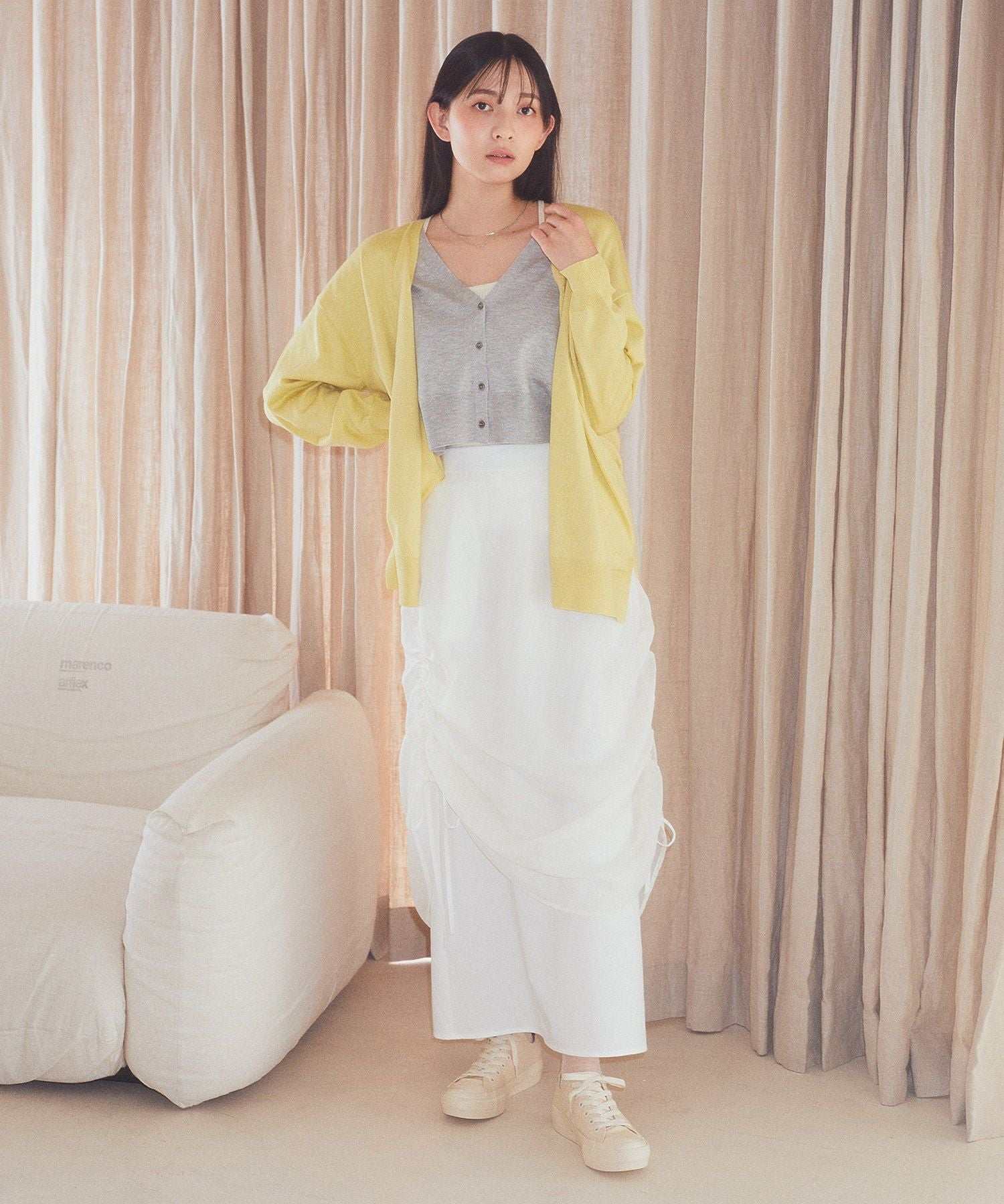 アースミュージックアンドエコロジー earth music&ecology シフォンドロストレイヤードスカート （ブラック） ブラック