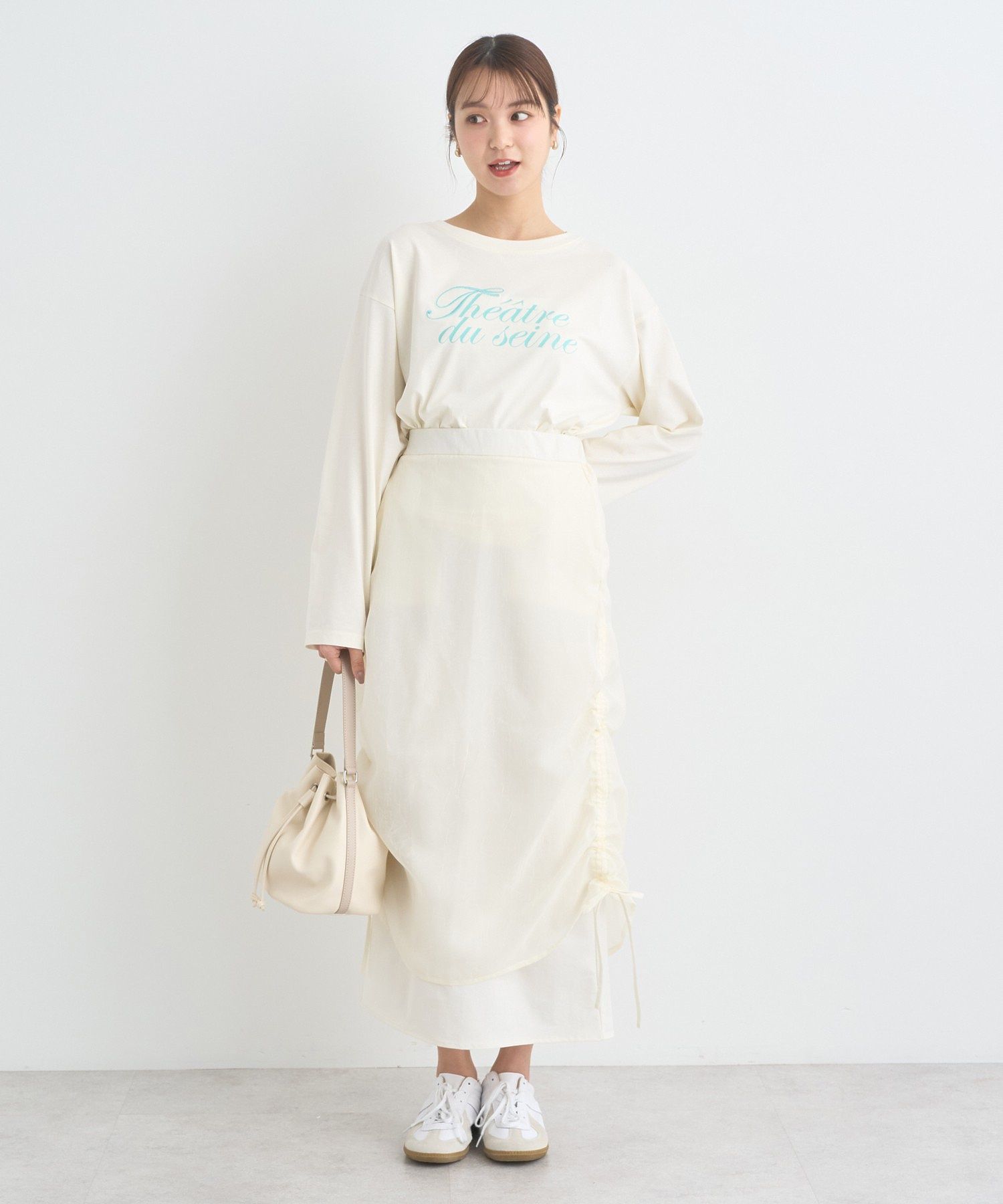 アースミュージックアンドエコロジー earth music&ecology シフォンドロストレイヤードスカート （ブラック） ブラック