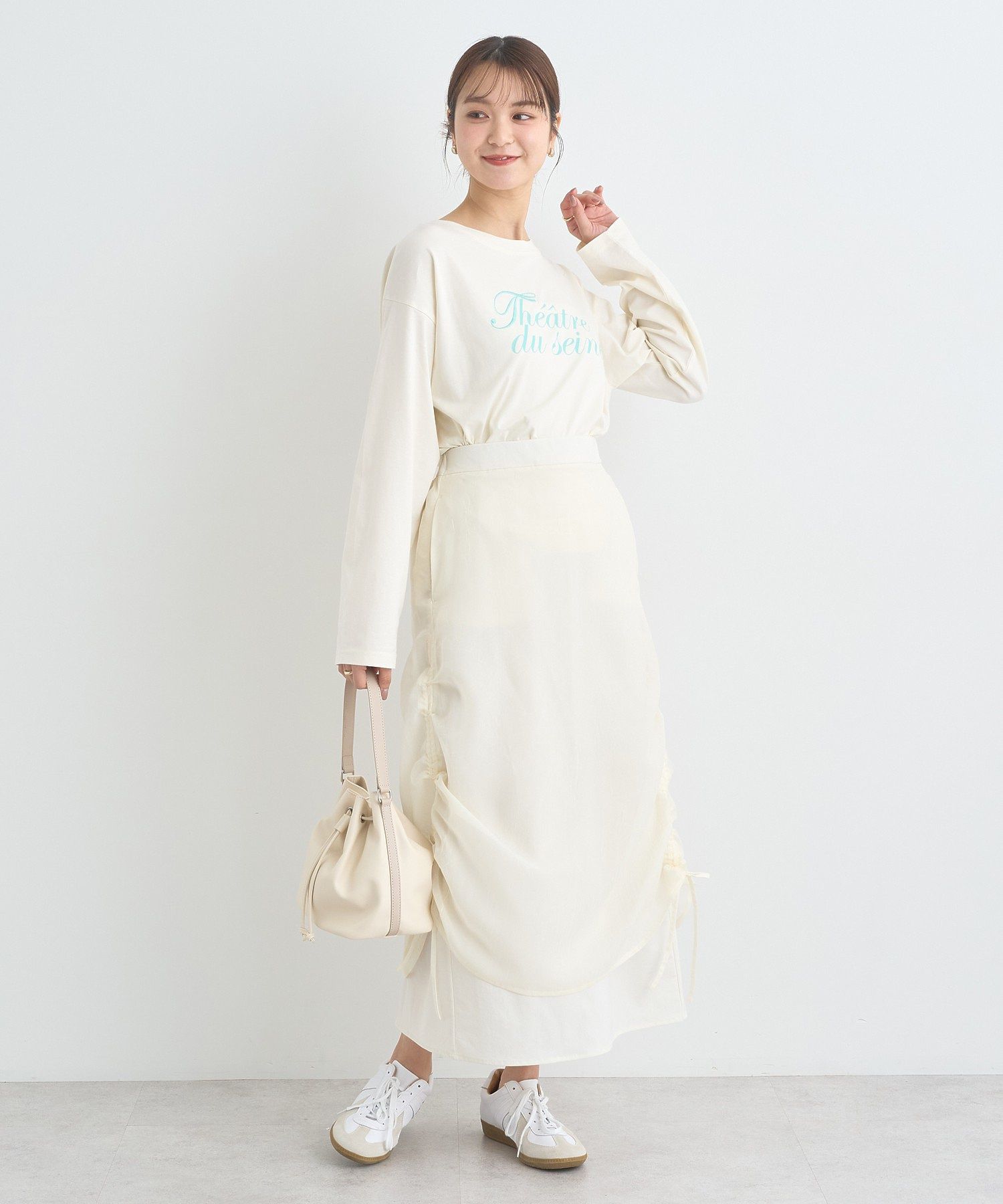 アースミュージックアンドエコロジー earth music&ecology シフォンドロストレイヤードスカート （ブラック） ブラック