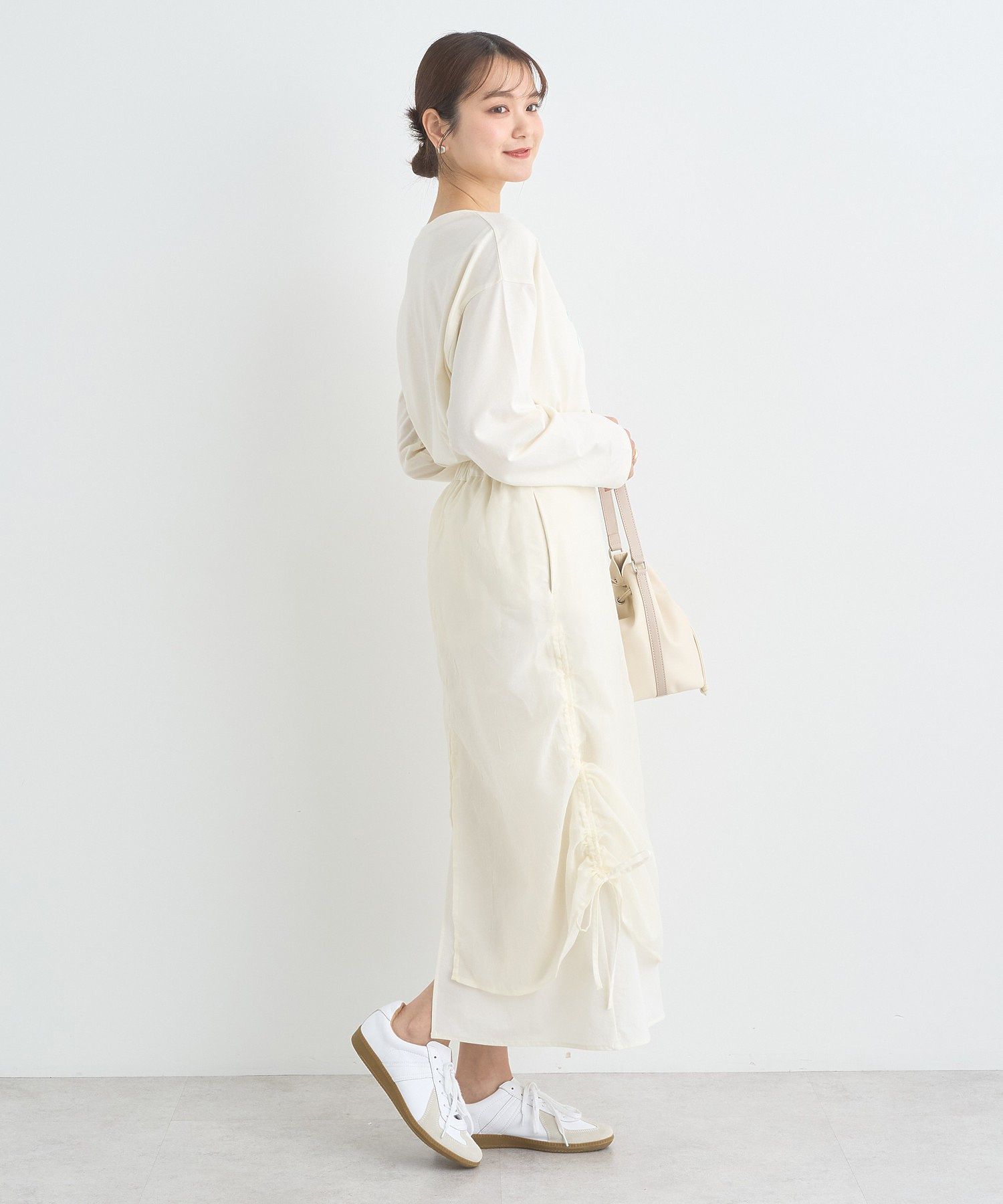 アースミュージックアンドエコロジー earth music&ecology シフォンドロストレイヤードスカート （ブラック） ブラック