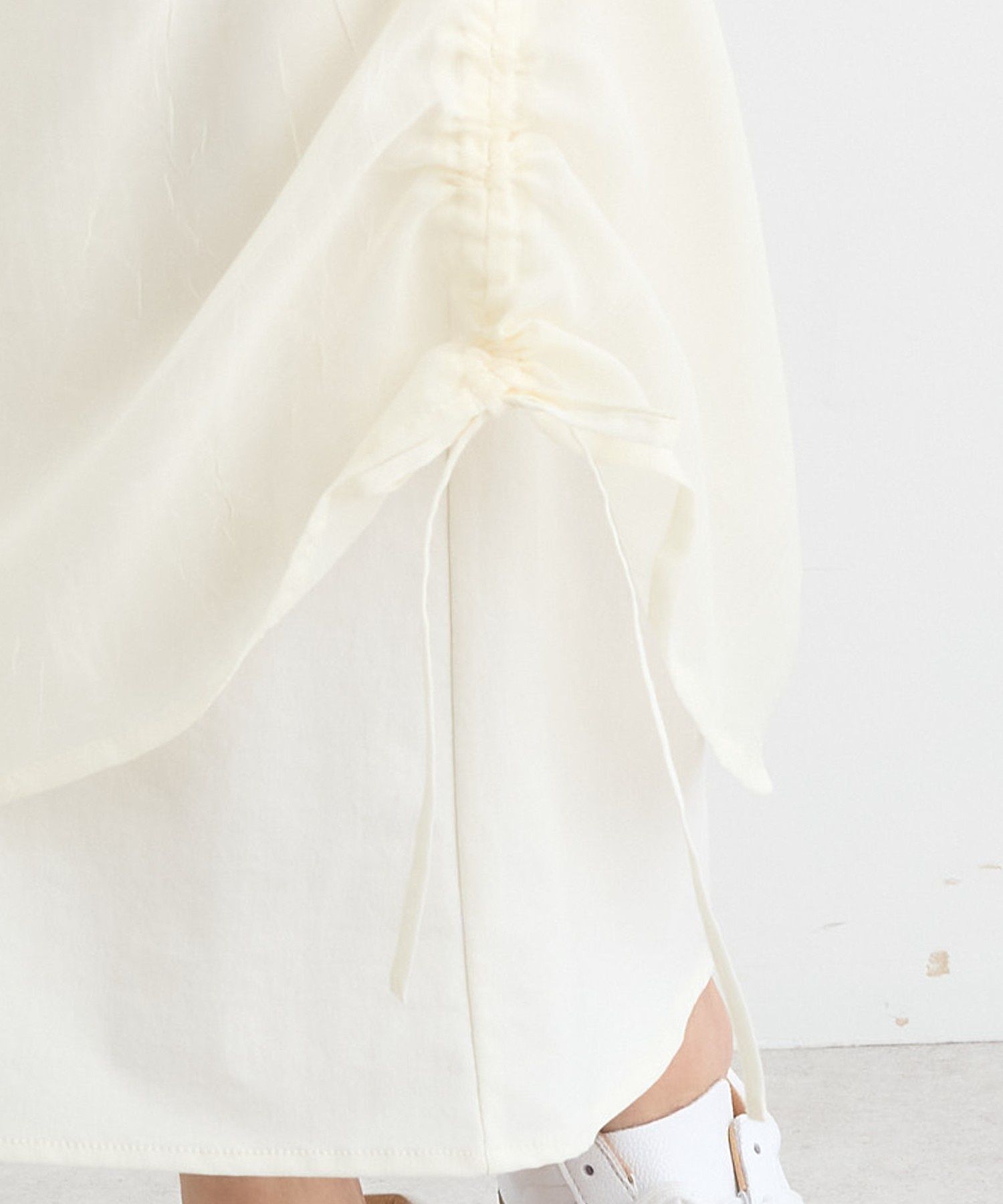 アースミュージックアンドエコロジー earth music&ecology シフォンドロストレイヤードスカート （ブラック） ブラック