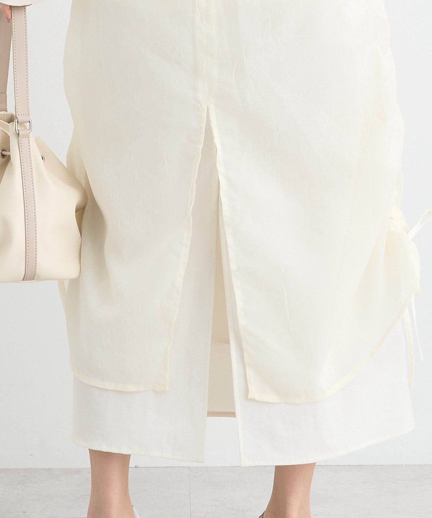 アースミュージックアンドエコロジー earth music&ecology シフォンドロストレイヤードスカート （ブラック） ブラック