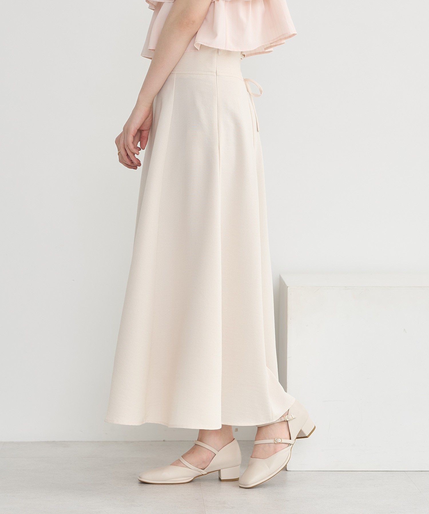 アースミュージックアンドエコロジー earth music&ecology バックレースアップスカート （ブラック） ブラック