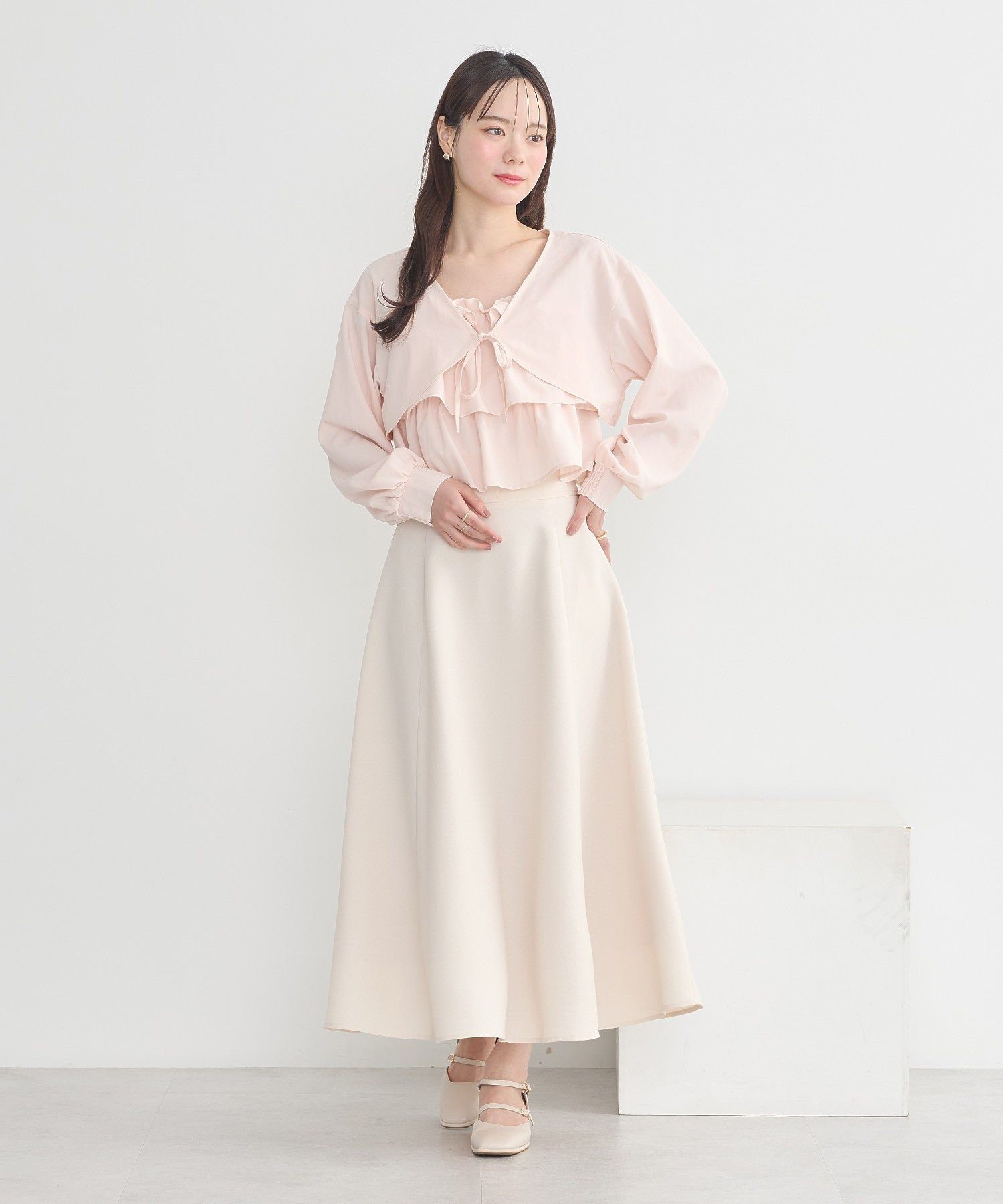 アースミュージックアンドエコロジー earth music&ecology バックレースアップスカート （ブラック） ブラック