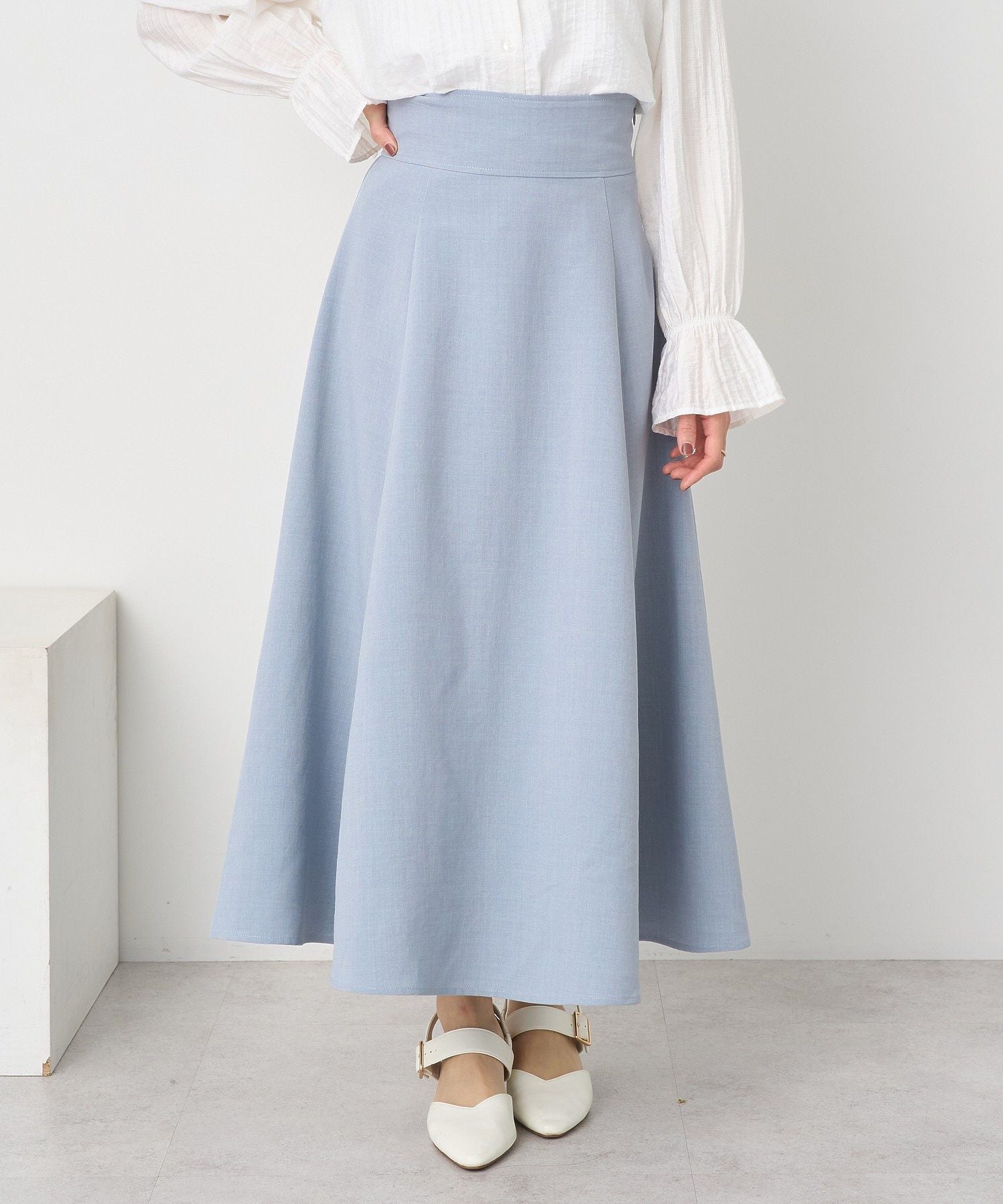 アースミュージックアンドエコロジー earth music&ecology バックレースアップスカート （ブラック） ブラック