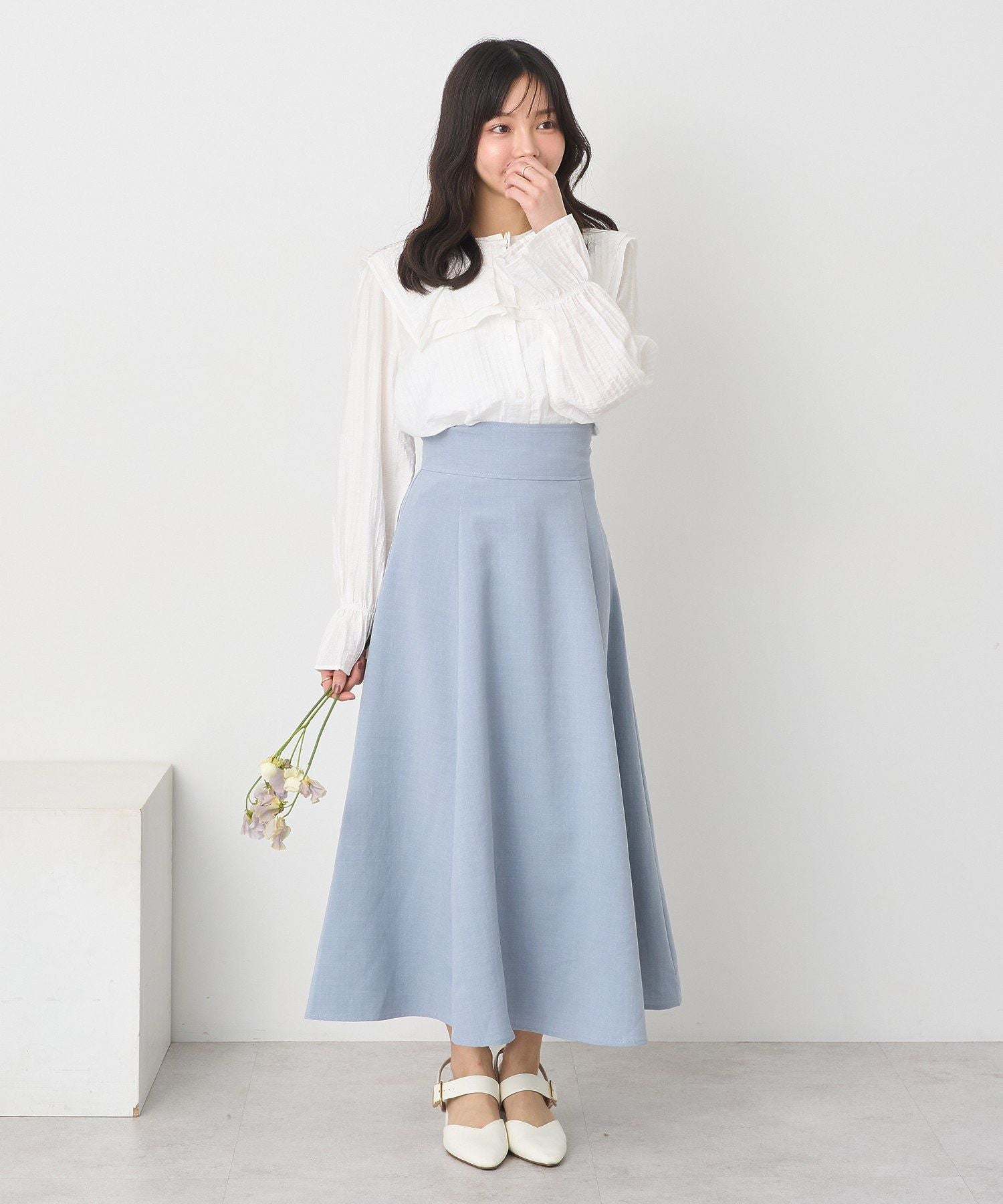 アースミュージックアンドエコロジー earth music&ecology バックレースアップスカート （ブラック） ブラック